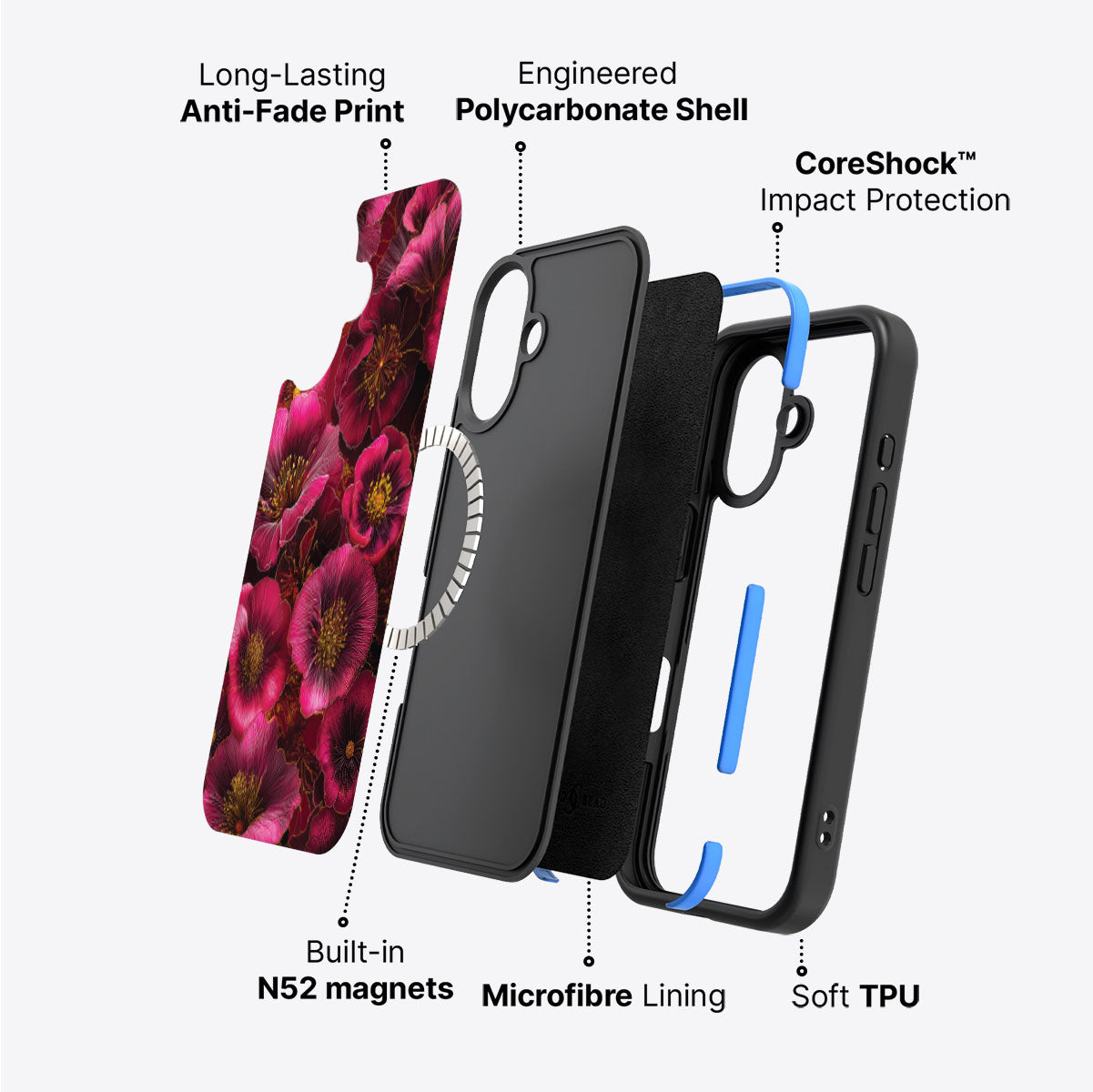 iPhone 17 Case with MagSafe – Ruby Flora