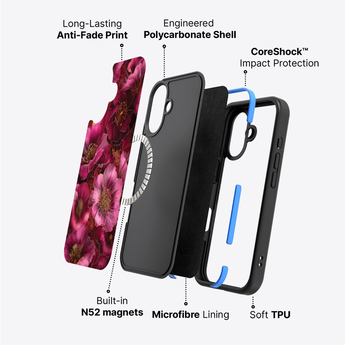 Ruby Flora - iPhone 17 Case #case type_core (magsafe)