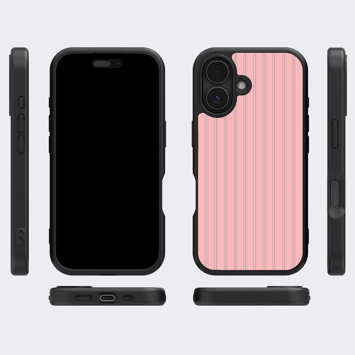 Sorbet Pinstripe iPhone 17 case cover – multi-angle view