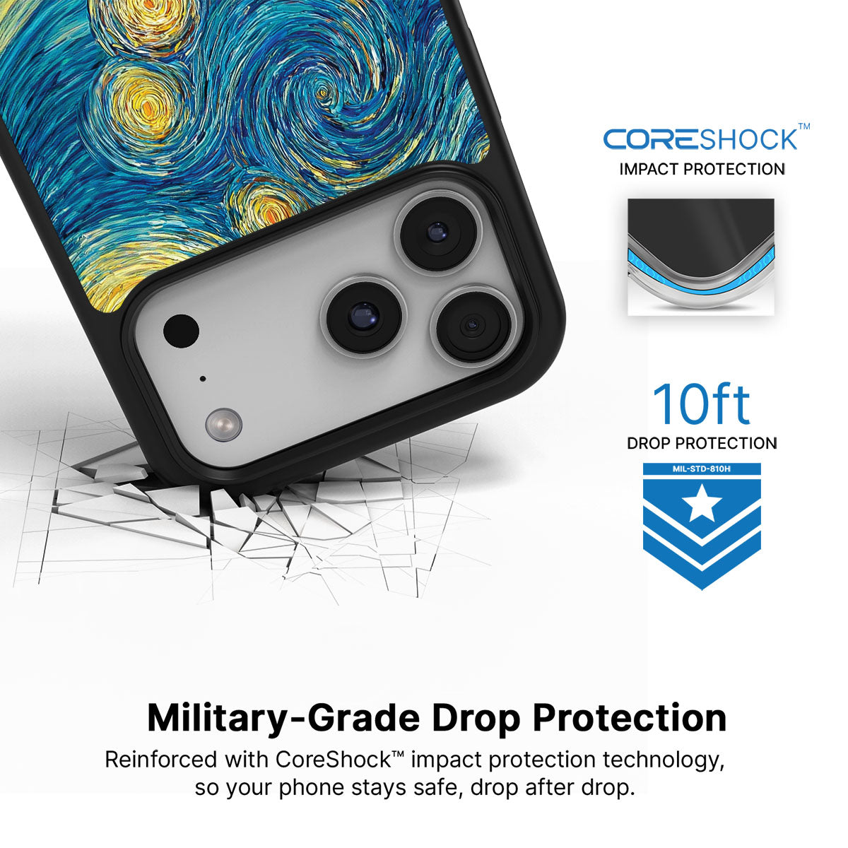 Astral Waves iPhone 17 Pro case with drop protection