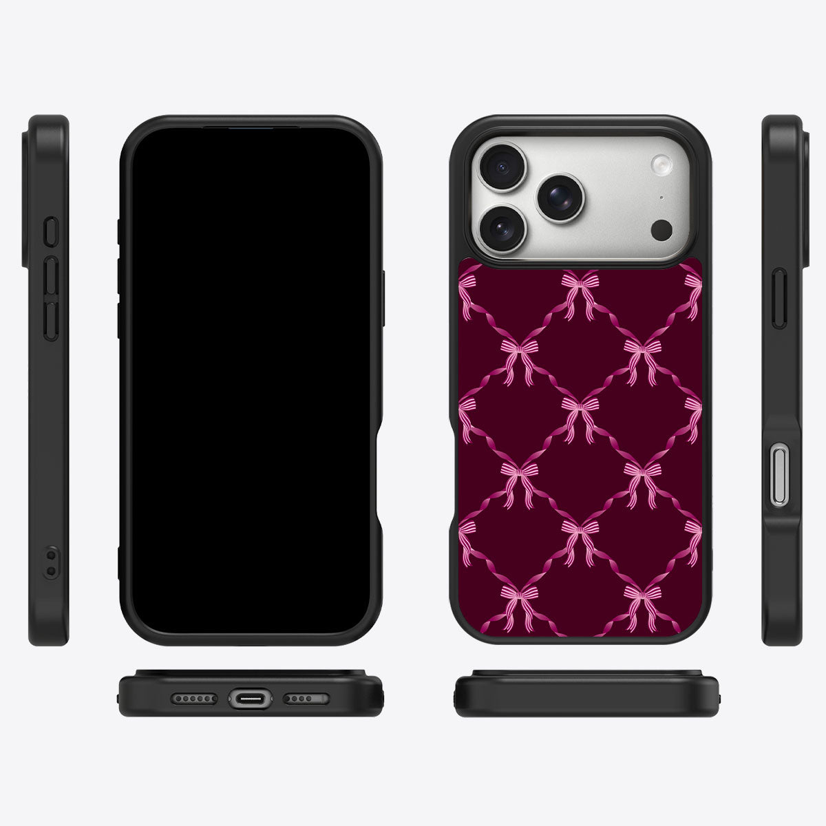 Bordeaux Bow - iPhone 17 Pro Case