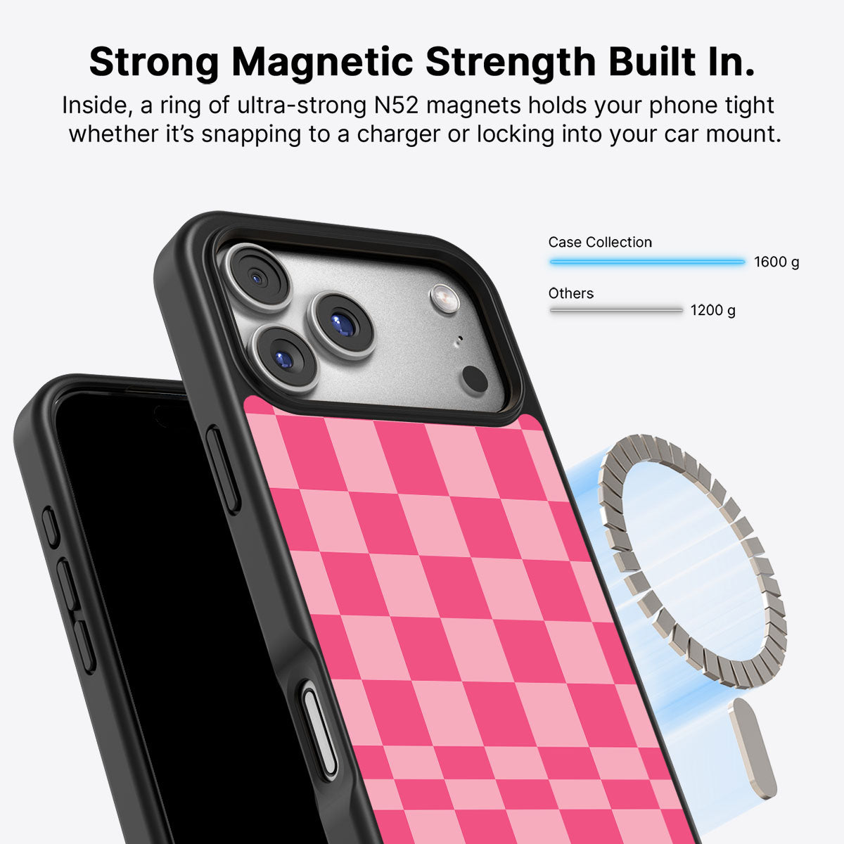 iPhone 17 Pro MagSafe case – Candy Check design