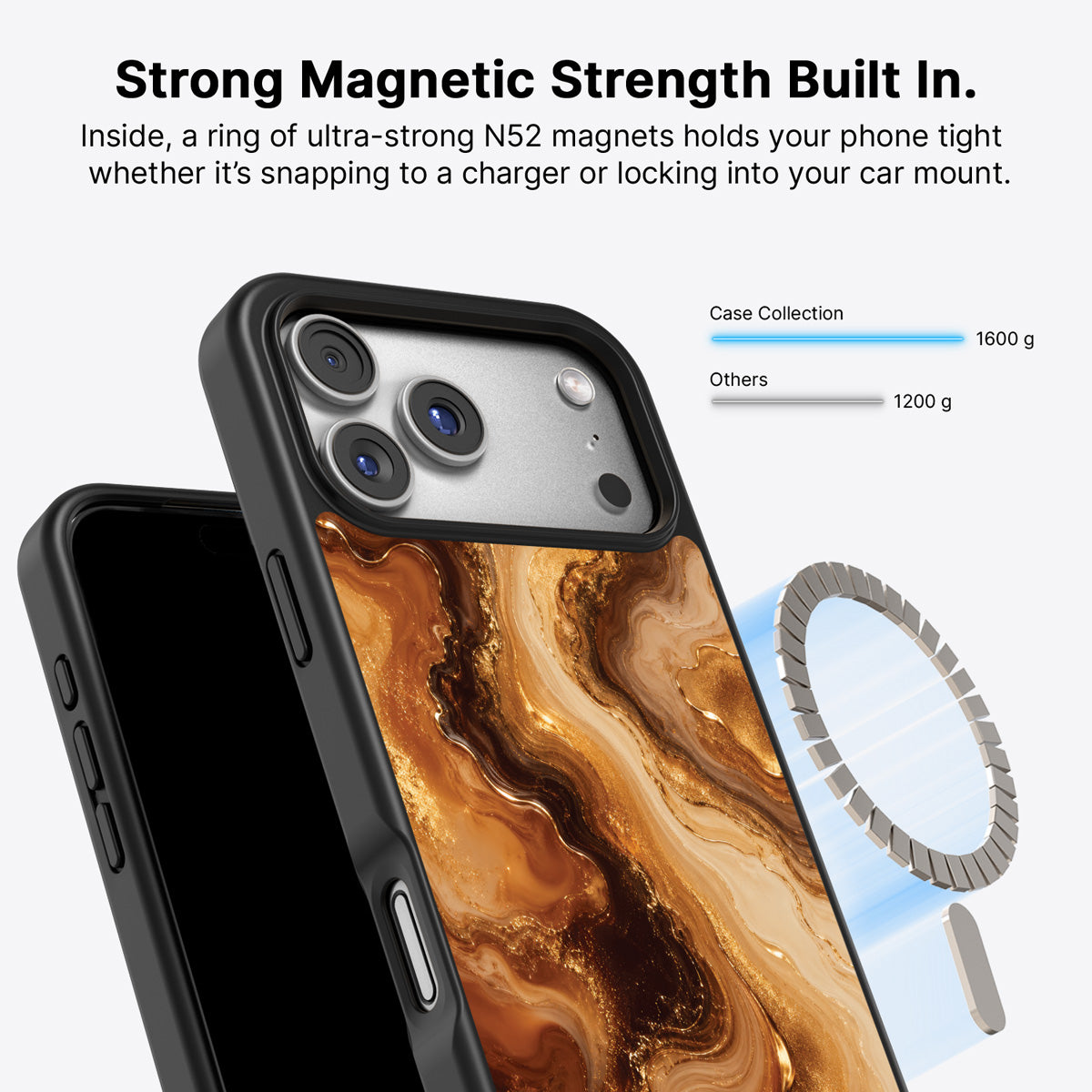 iPhone 17 Pro MagSafe case – Caramel Swirl design