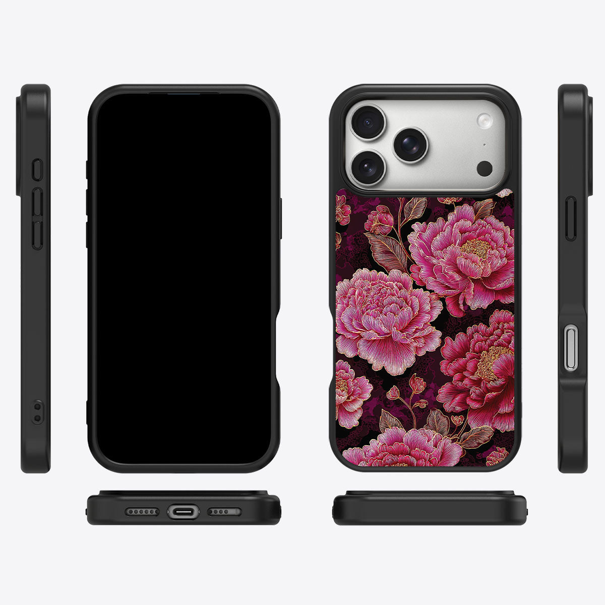 Floral Opulence iPhone 17 Pro case cover – multi-angle view
