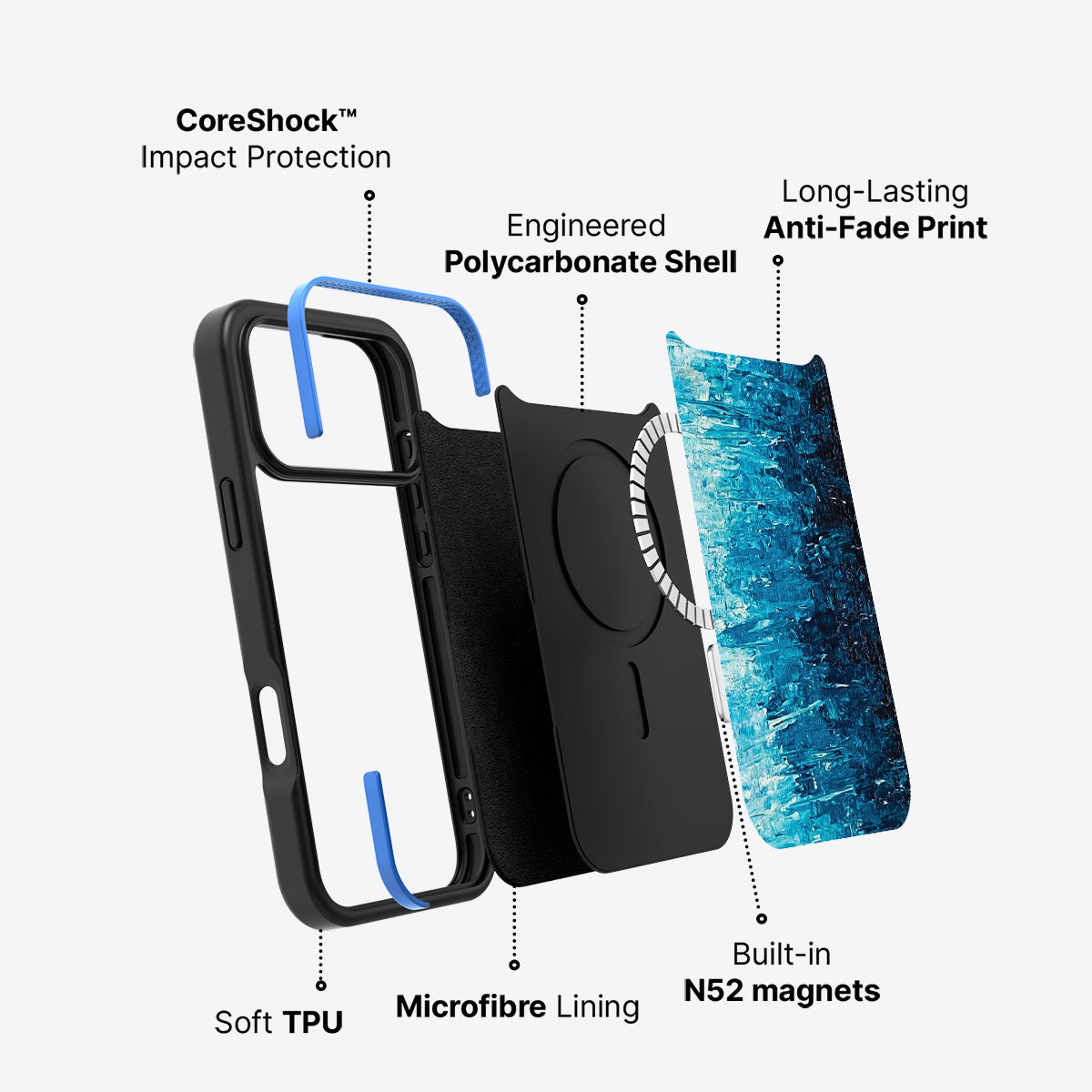 Indigo Impasto - iPhone 17 Pro Case #case type_core (magsafe)