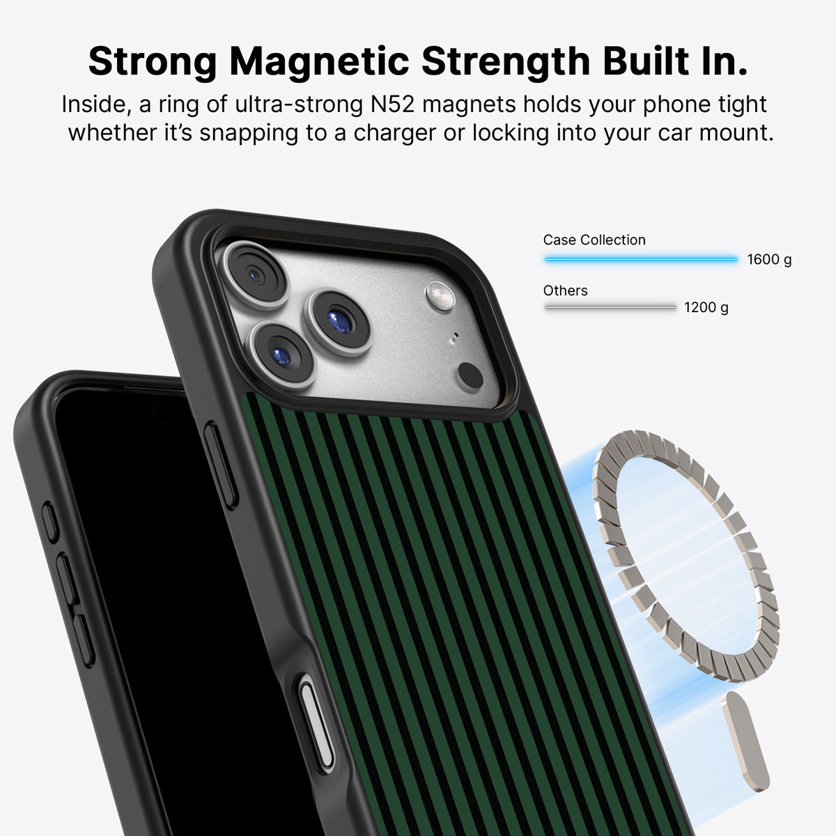Green Stripe iPhone 17 Pro Case – Jungle Rule | MagSafe