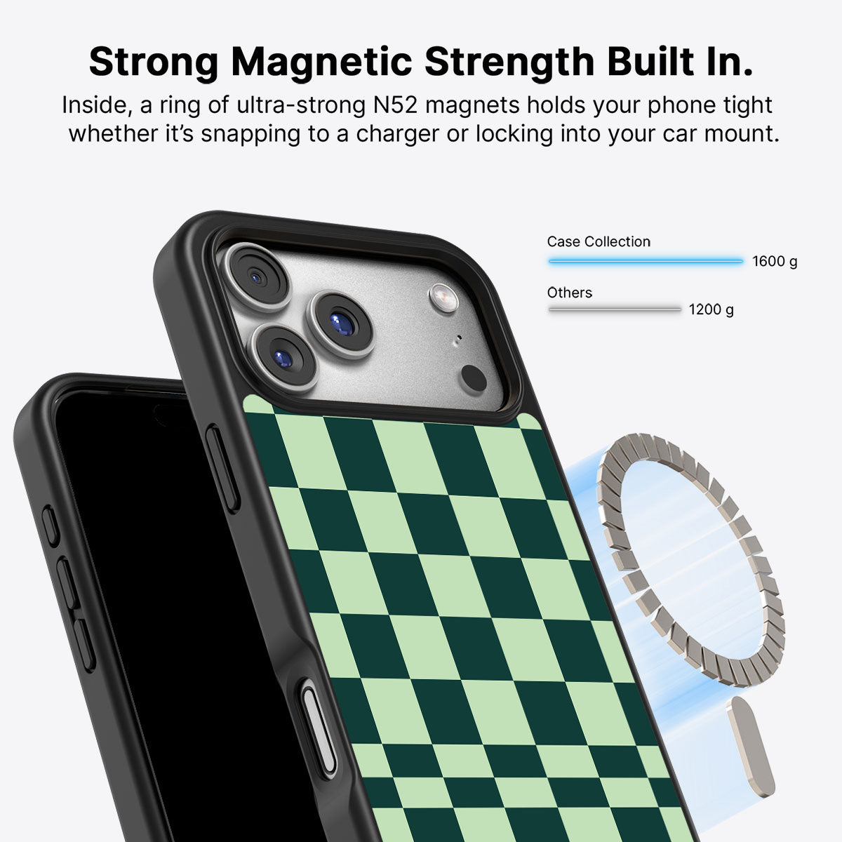 iPhone 17 Pro MagSafe case – Mint Matrix design