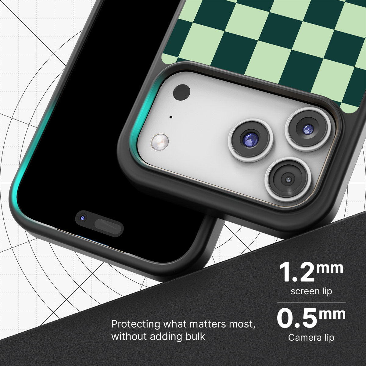 Mint Matrix slim iPhone 17 Pro phone case