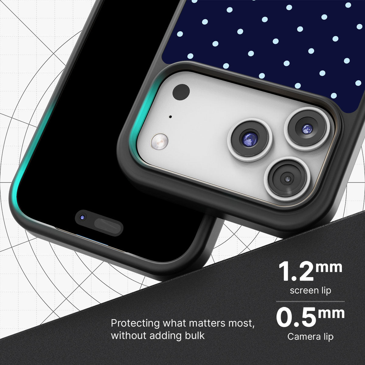Navy Whisper slim iPhone 17 Pro phone case