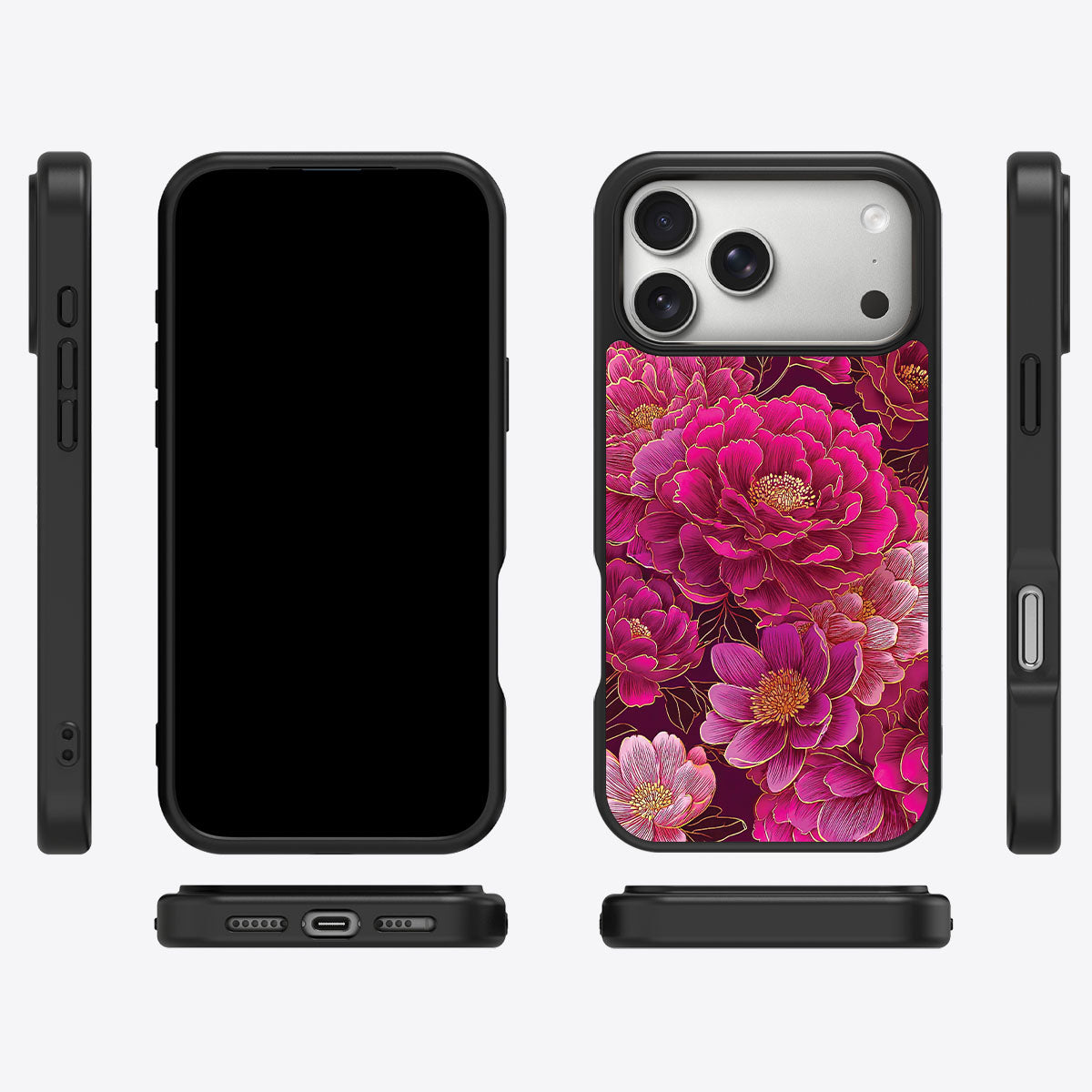Pink Reverie iPhone 17 Pro case cover – multi-angle view