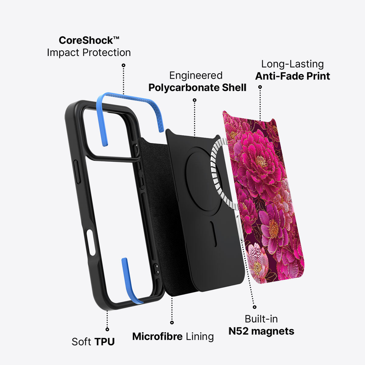 iPhone 17 Pro case construction – Pink Reverie phone case