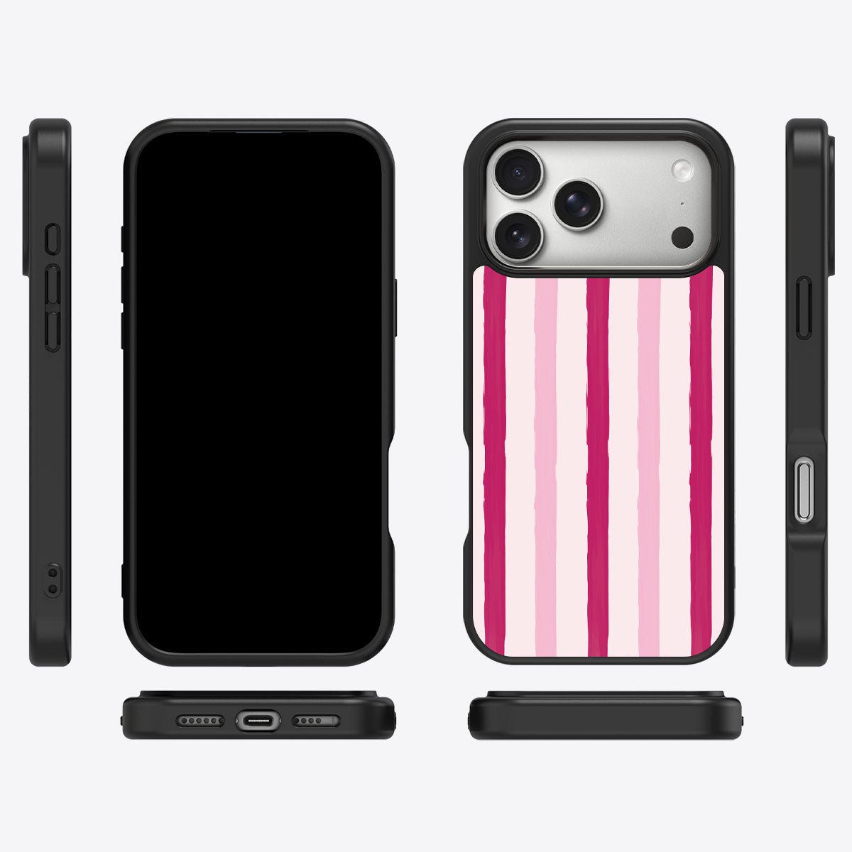 Pink Watercolor Stripes - iPhone 17 Pro Case #case type_core (magsafe), #case type_core (non magsafe)