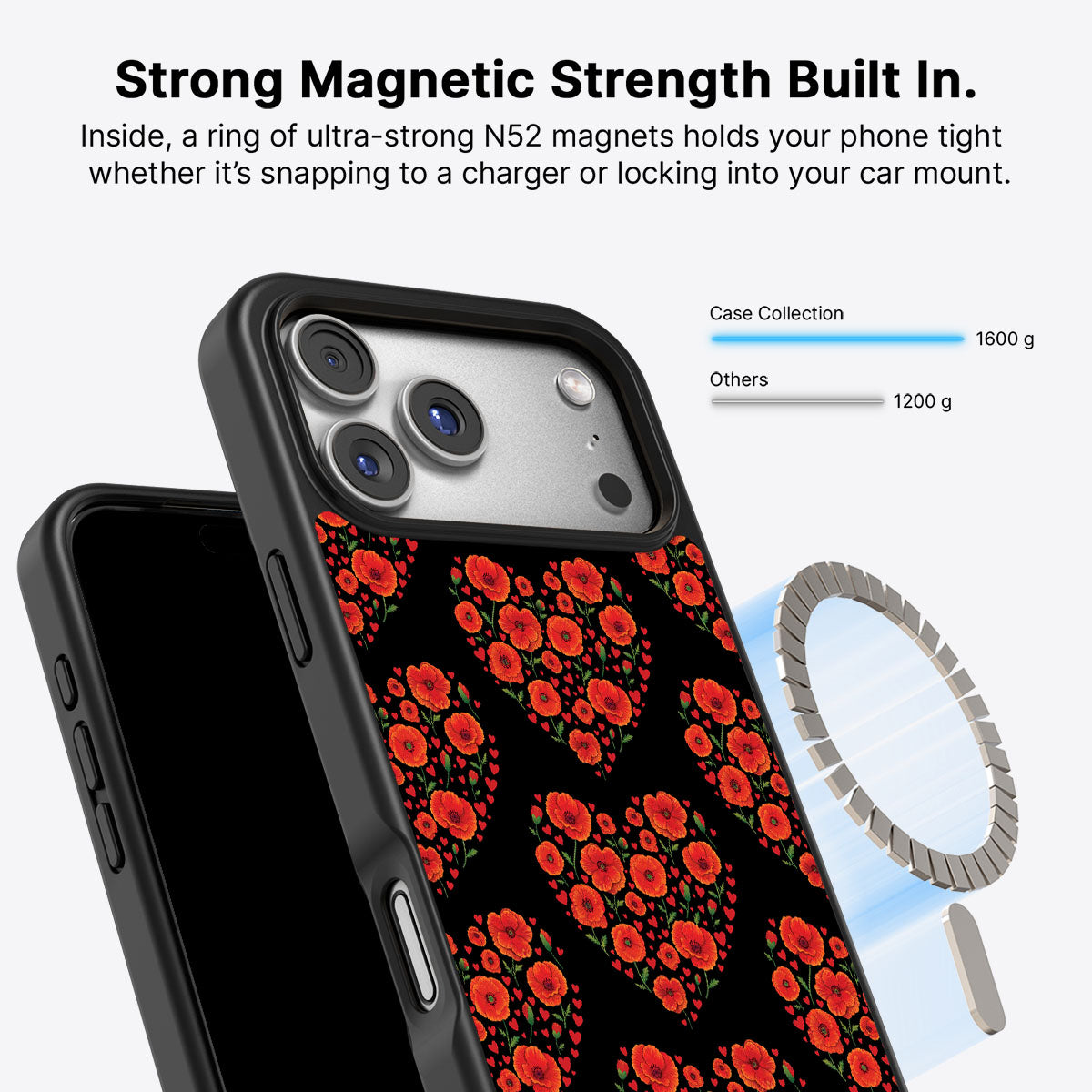Poppy Heart - iPhone 17 Pro Case #case type_core (magsafe)