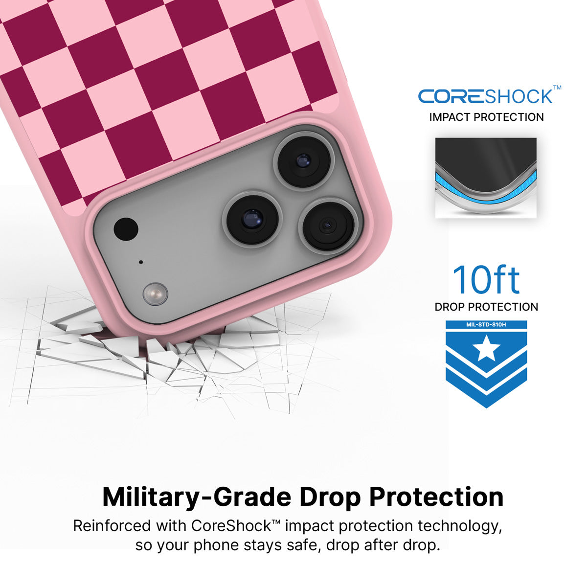 Rouge Board iPhone 17 Pro case with drop protection