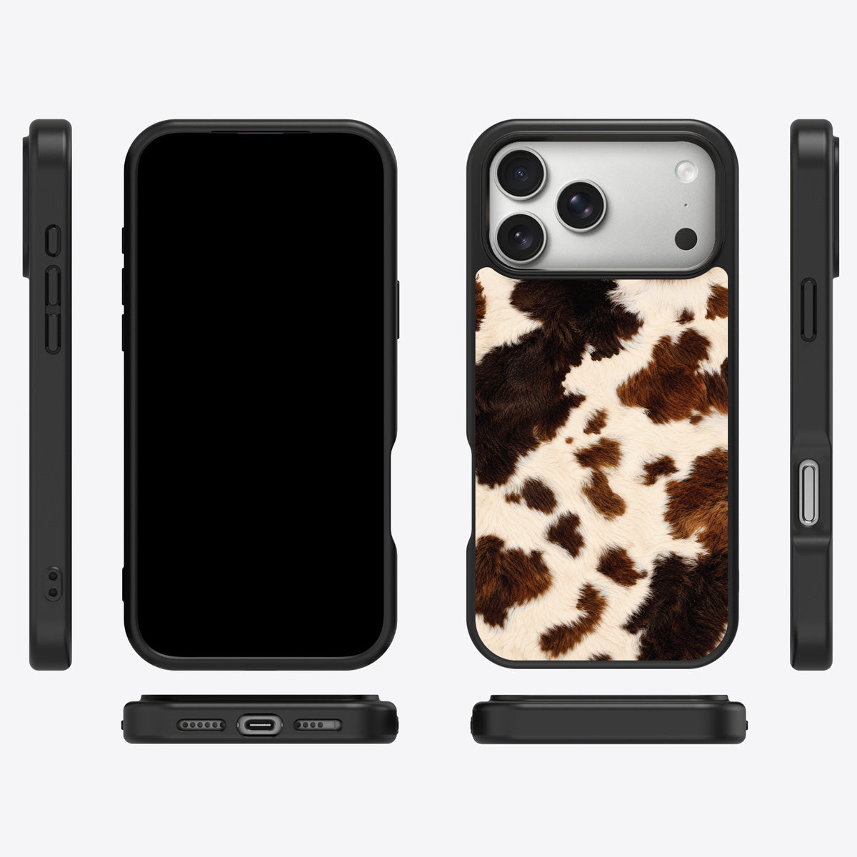 Cowhide Designer iPhone 17 Pro Case – Swiss Cow | MagSafe