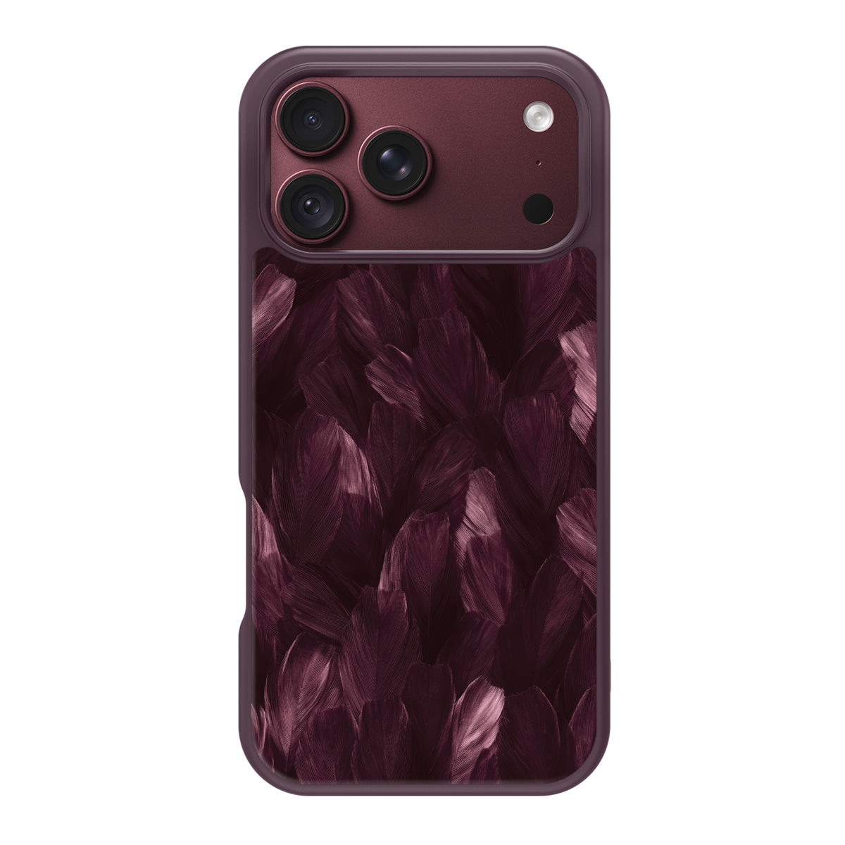 Wine Plumage design back view – iPhone 17 Pro case