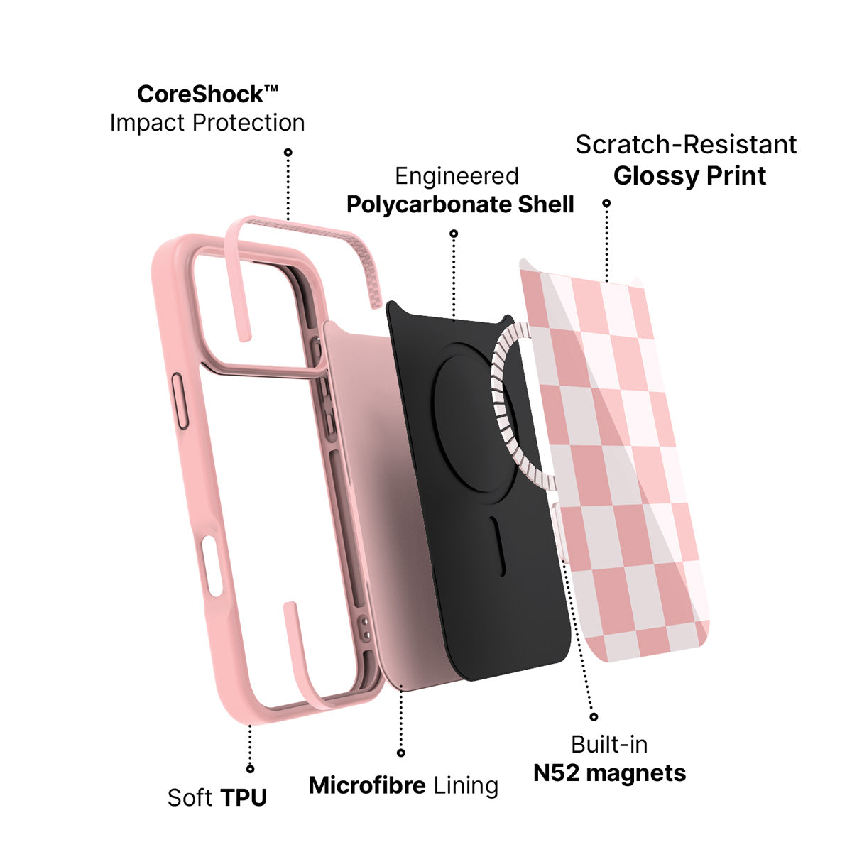 iPhone 17 Pro Max case construction – Ballet Tile phone case