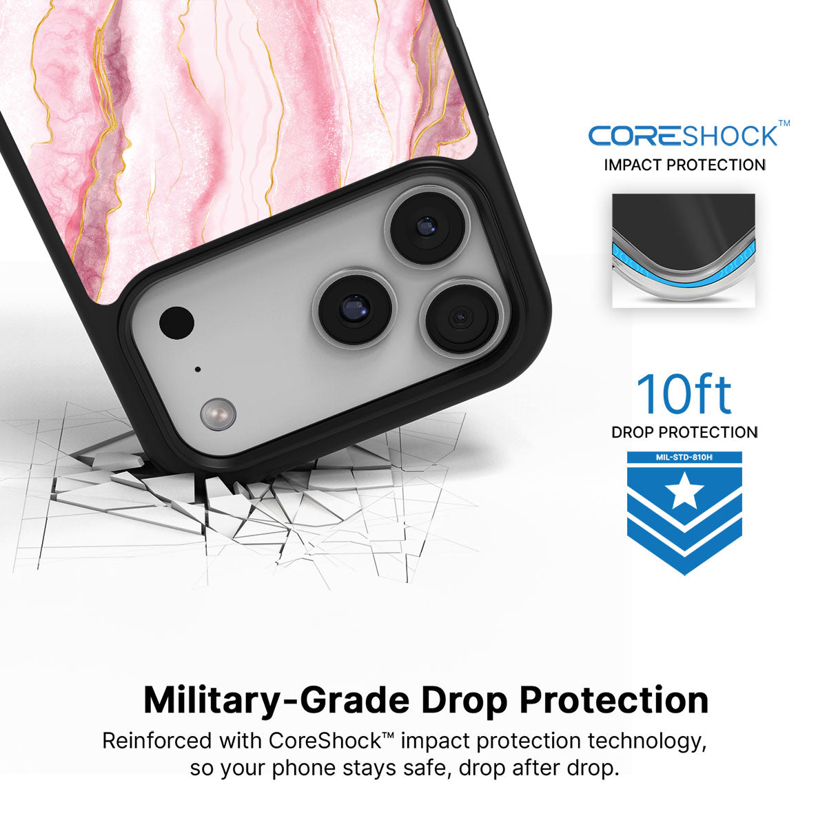 Blushed Marble - iPhone 17 Pro Max Case, #case type_core (magsafe), #case type_core (non magsafe)