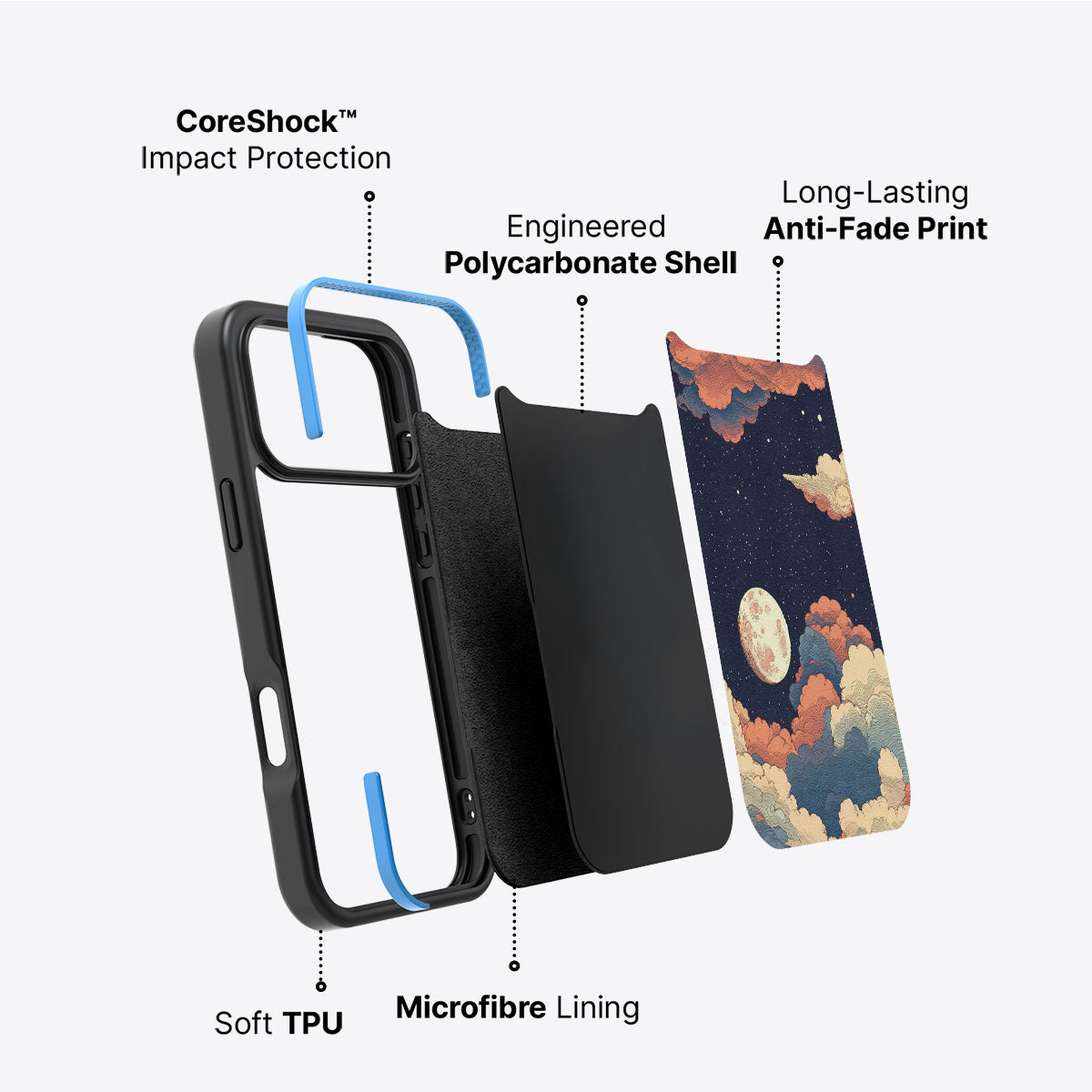 Blushed Moon - iPhone 17 Pro Max Case #case type_core (non magsafe)