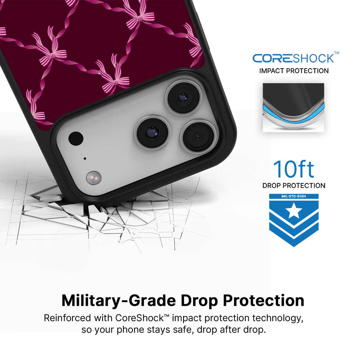 Bordeaux Bow - iPhone 17 Pro Max Case