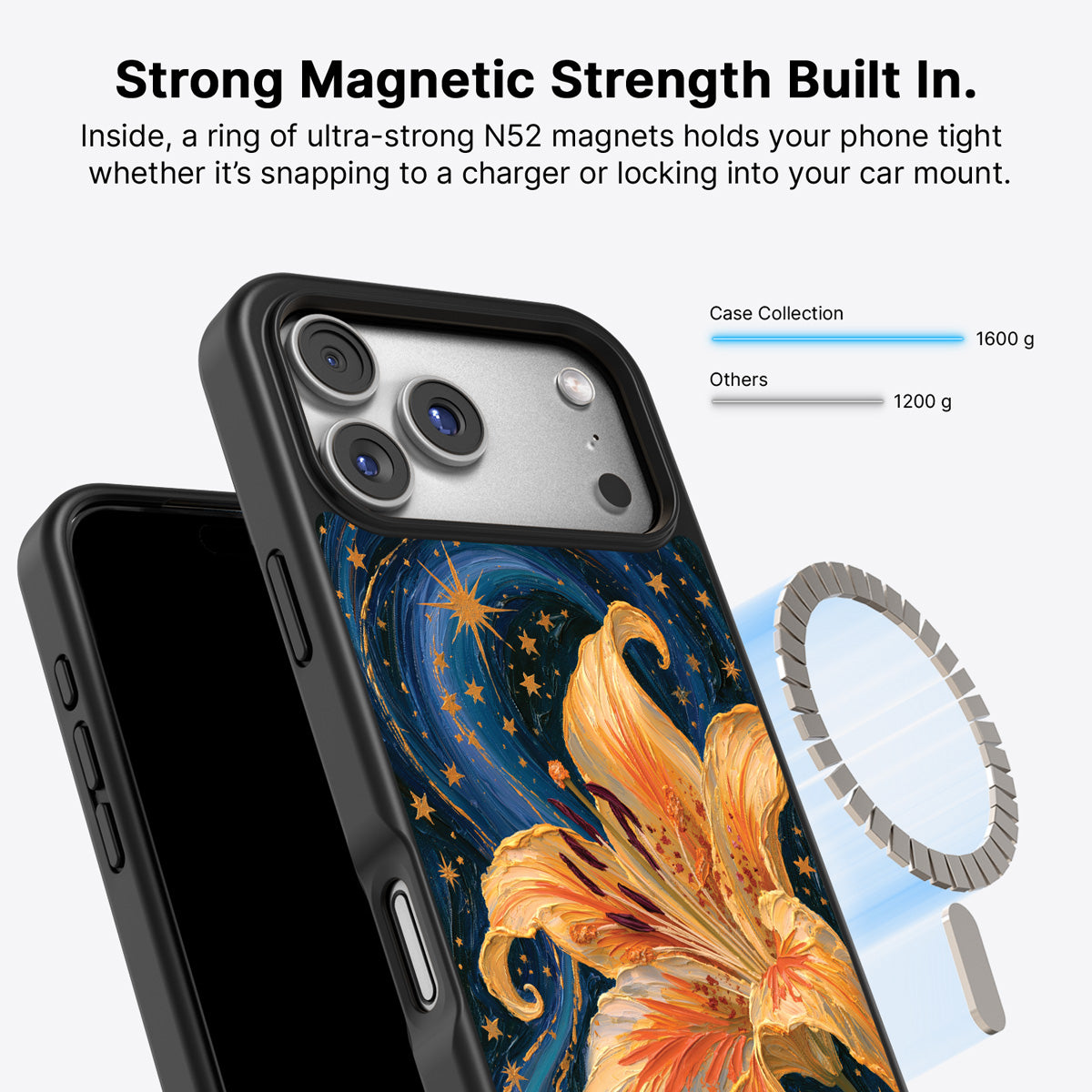 iPhone 17 Pro Max MagSafe case – Celestial Bloom design