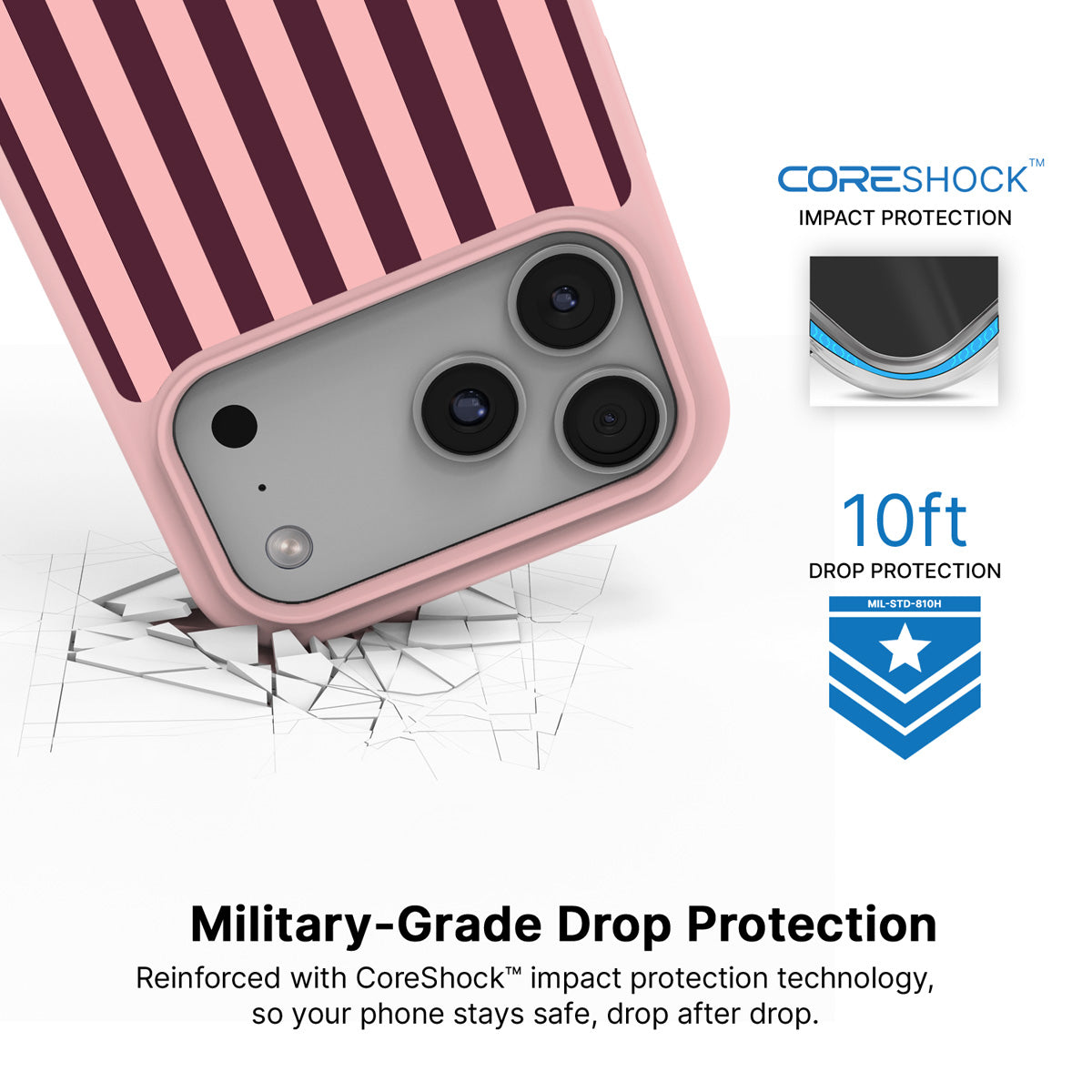 Claret Awning iPhone 17 Pro Max case with drop protection