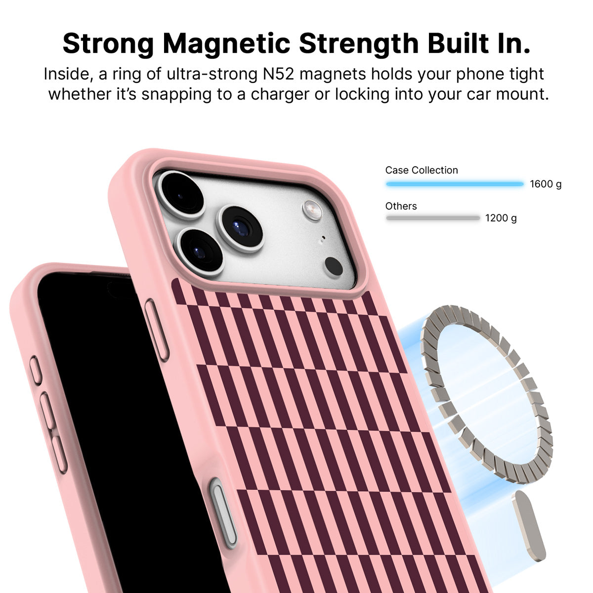 iPhone 17 Pro Max MagSafe case – Claret Stack design
