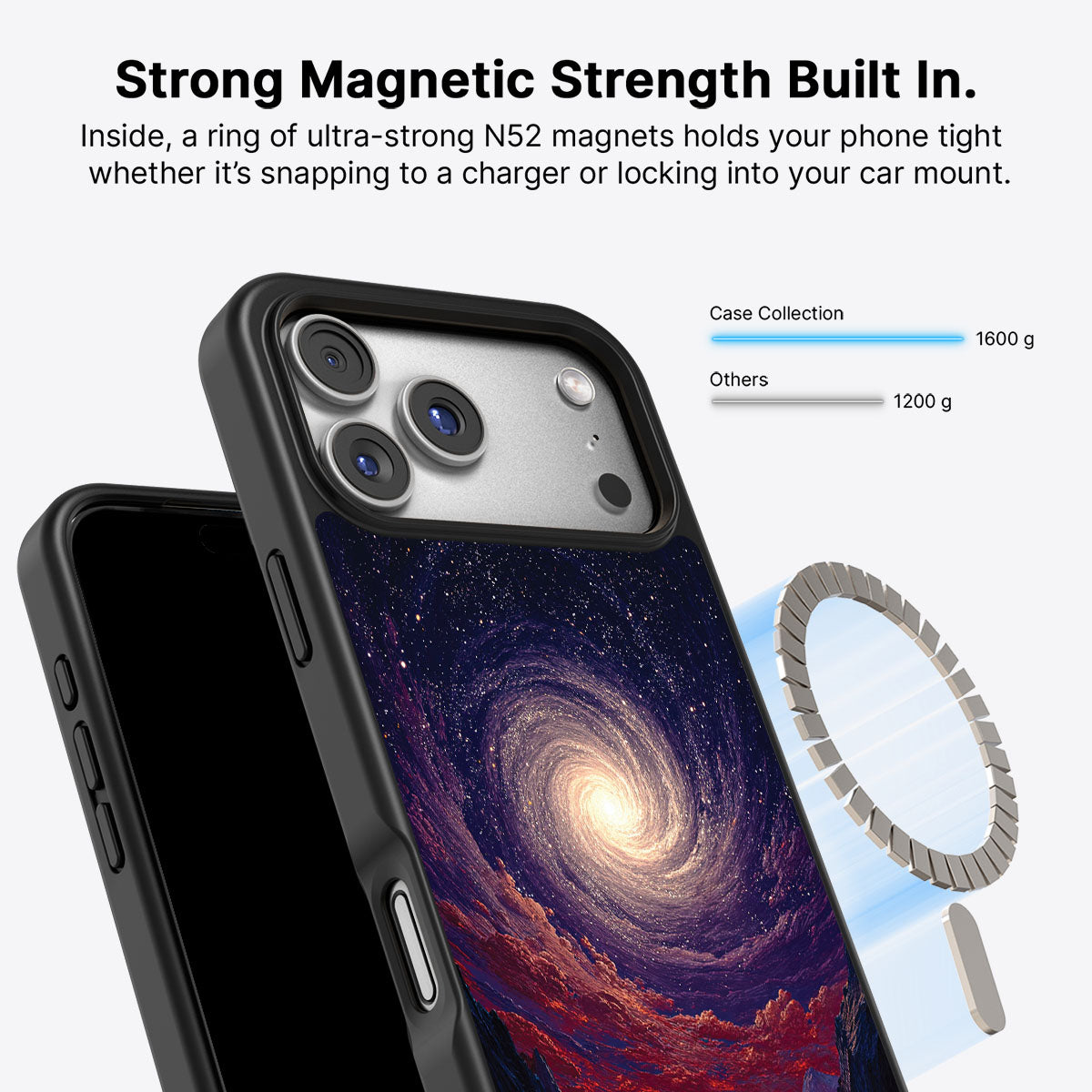 iPhone 17 Pro Max MagSafe case – Cosmic Vortex design