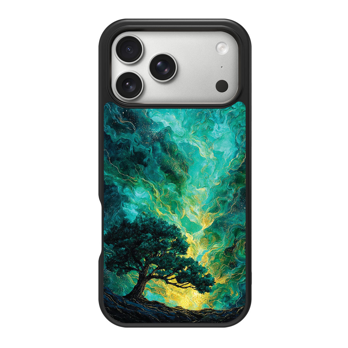 Emerald Storm design back view – iPhone 17 Pro Max case