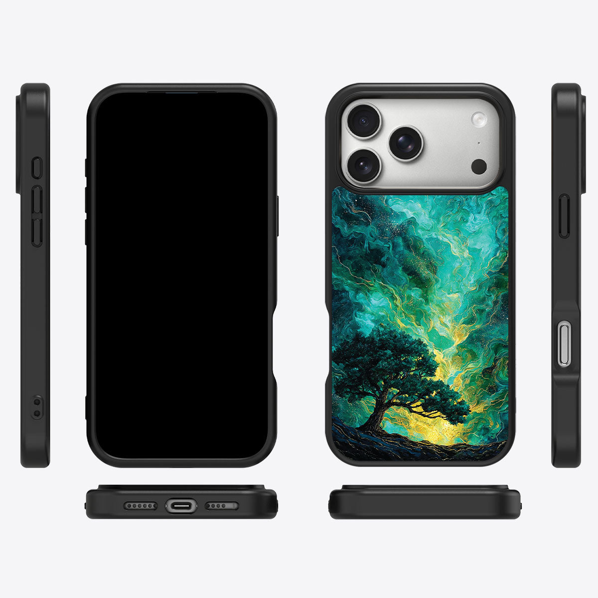 Emerald Storm iPhone 17 Pro Max case cover – multi-angle view