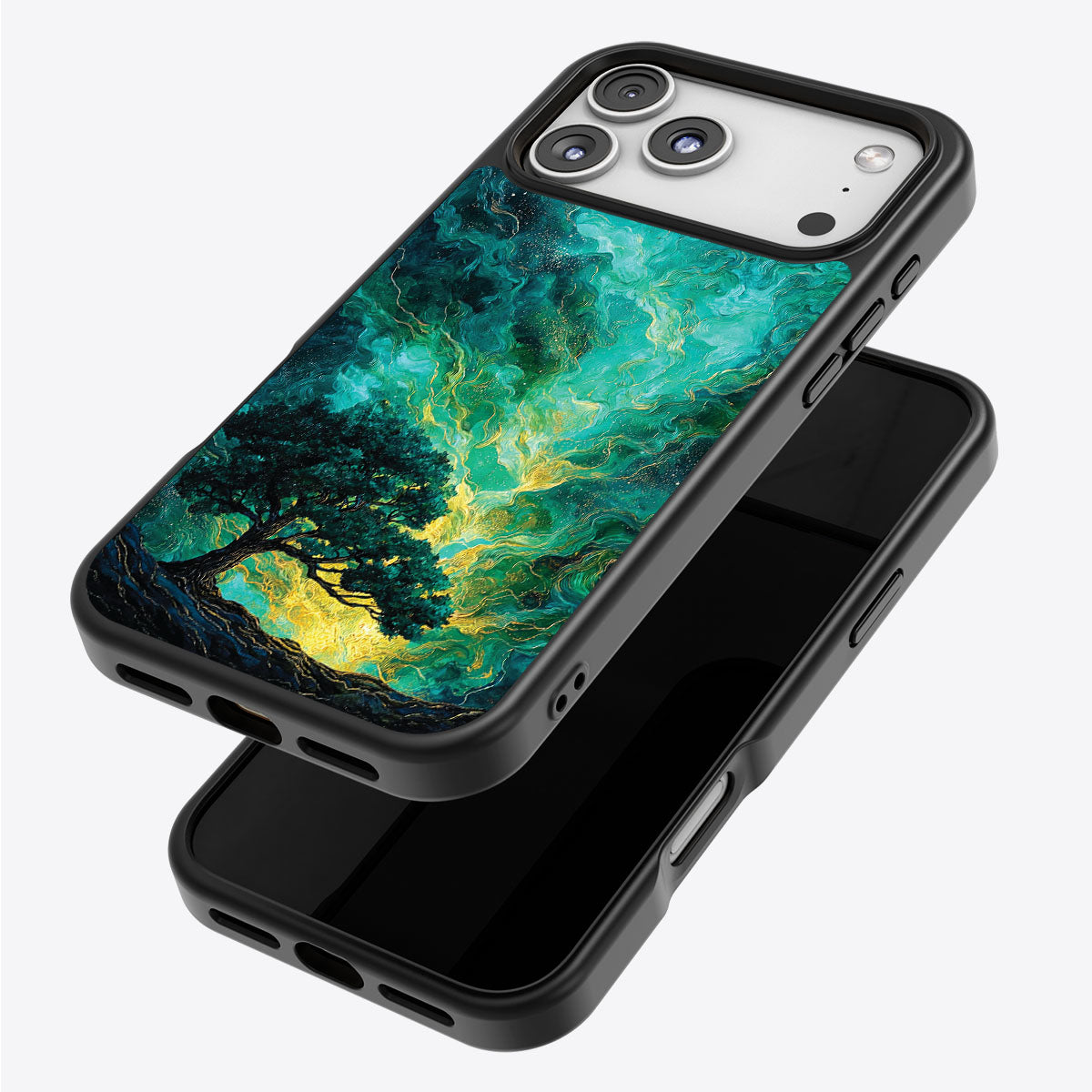 Emerald Storm iPhone 17 Pro Max case – back and side view