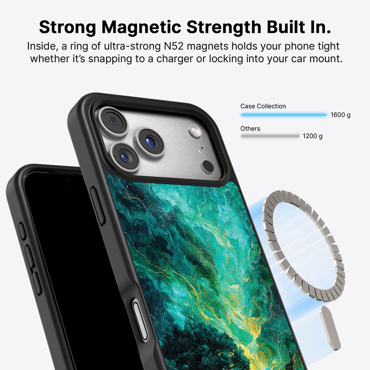 iPhone 17 Pro Max MagSafe case – Emerald Storm design