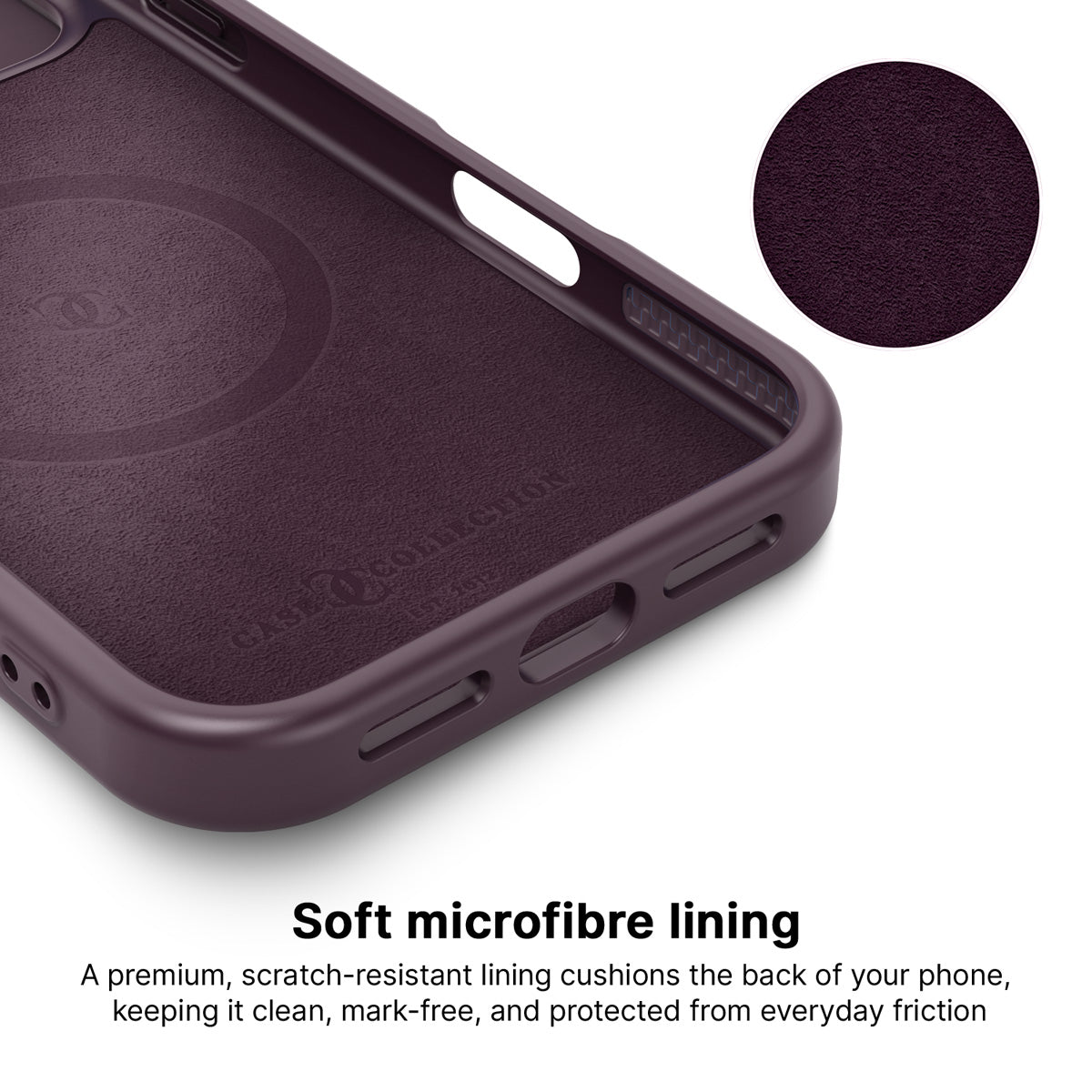 iPhone 17 Pro Max case interior – Fawn Spots microfibre lining