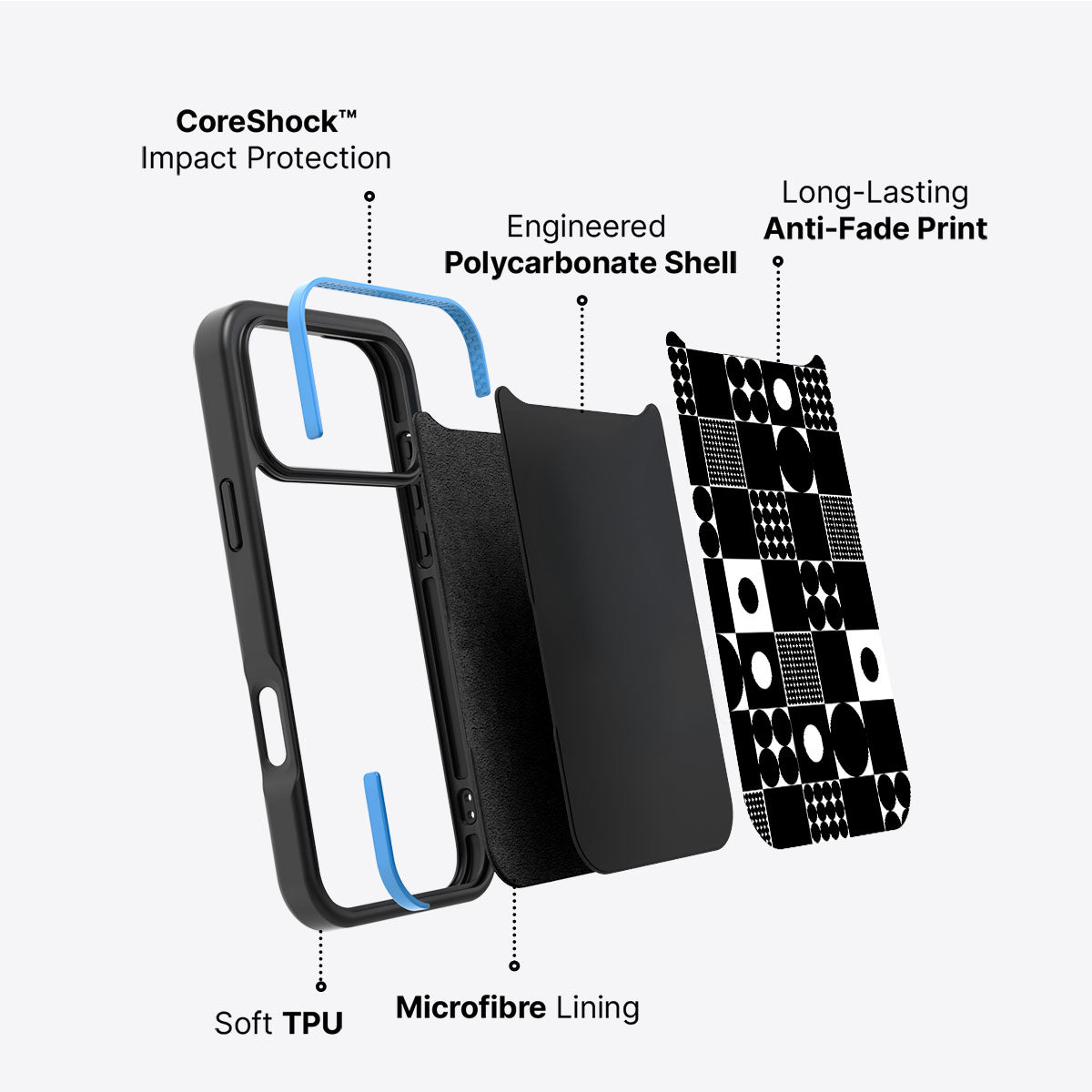 Grid and Orb - iPhone 17 Pro Max Case #case type_core (non magsafe)