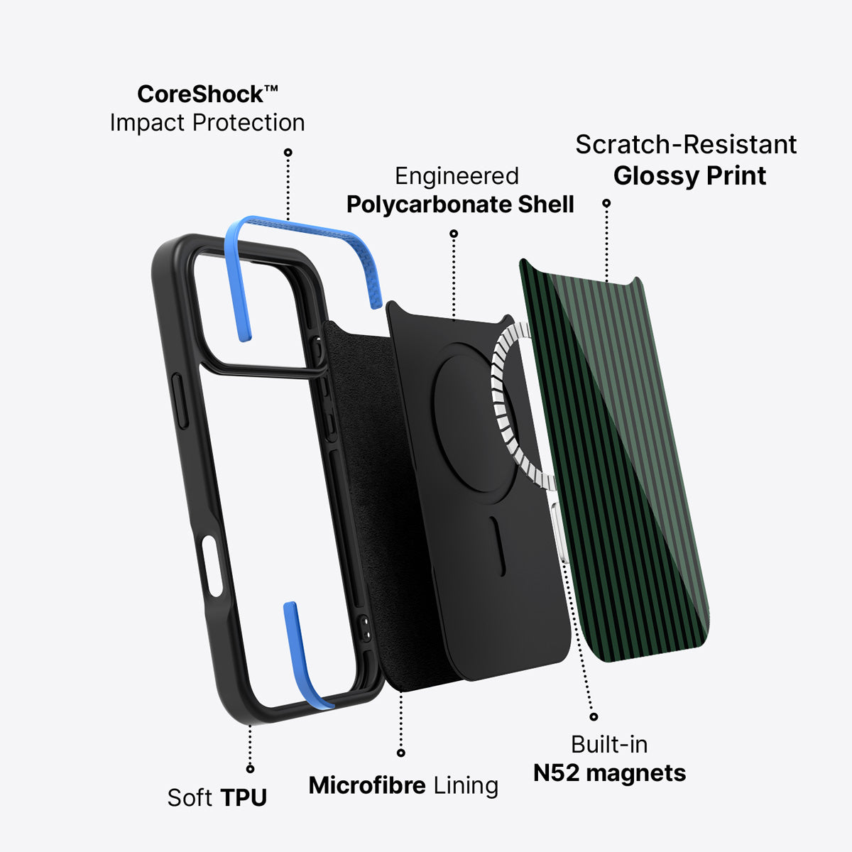 Green Stripe iPhone 17 Pro Max Case – Jungle Rule | MagSafe