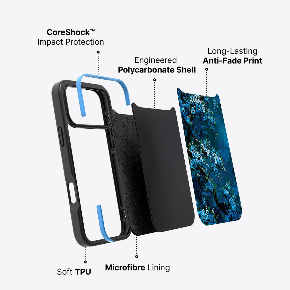 Moonlit Petals - iPhone 17 Pro Max Case #case type_core (non magsafe)