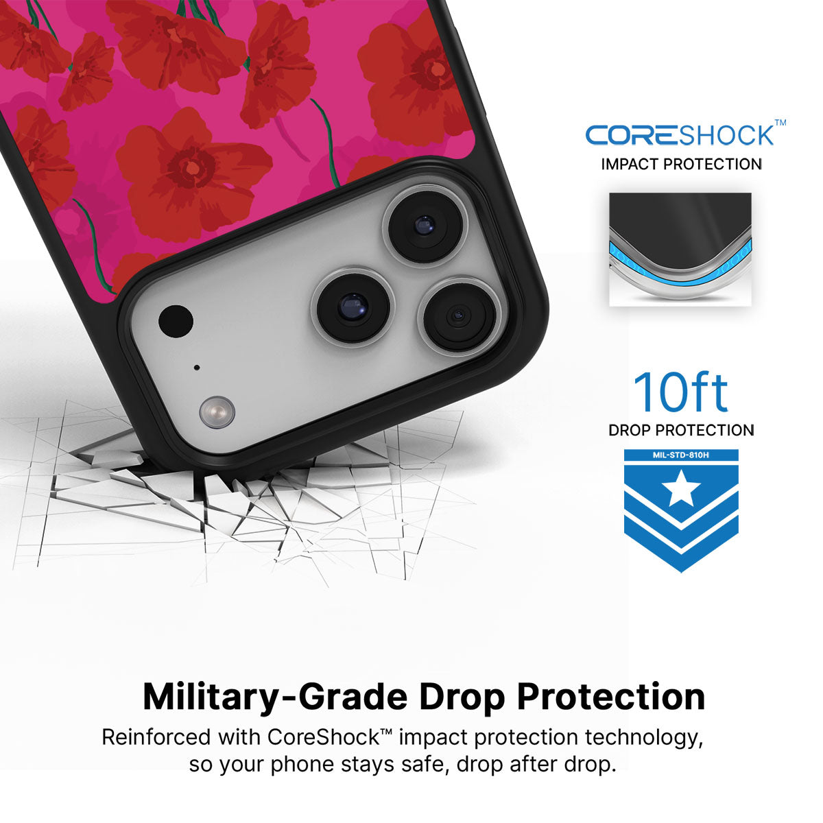 Pink Poppies - iPhone 17 Pro Max Case #case type_core (magsafe), #case type_core (non magsafe)