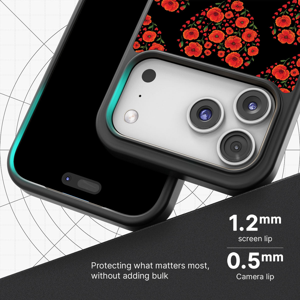 Poppy Heart - iPhone 17 Pro Max Case #case type_core (magsafe), #case type_core (non magsafe)
