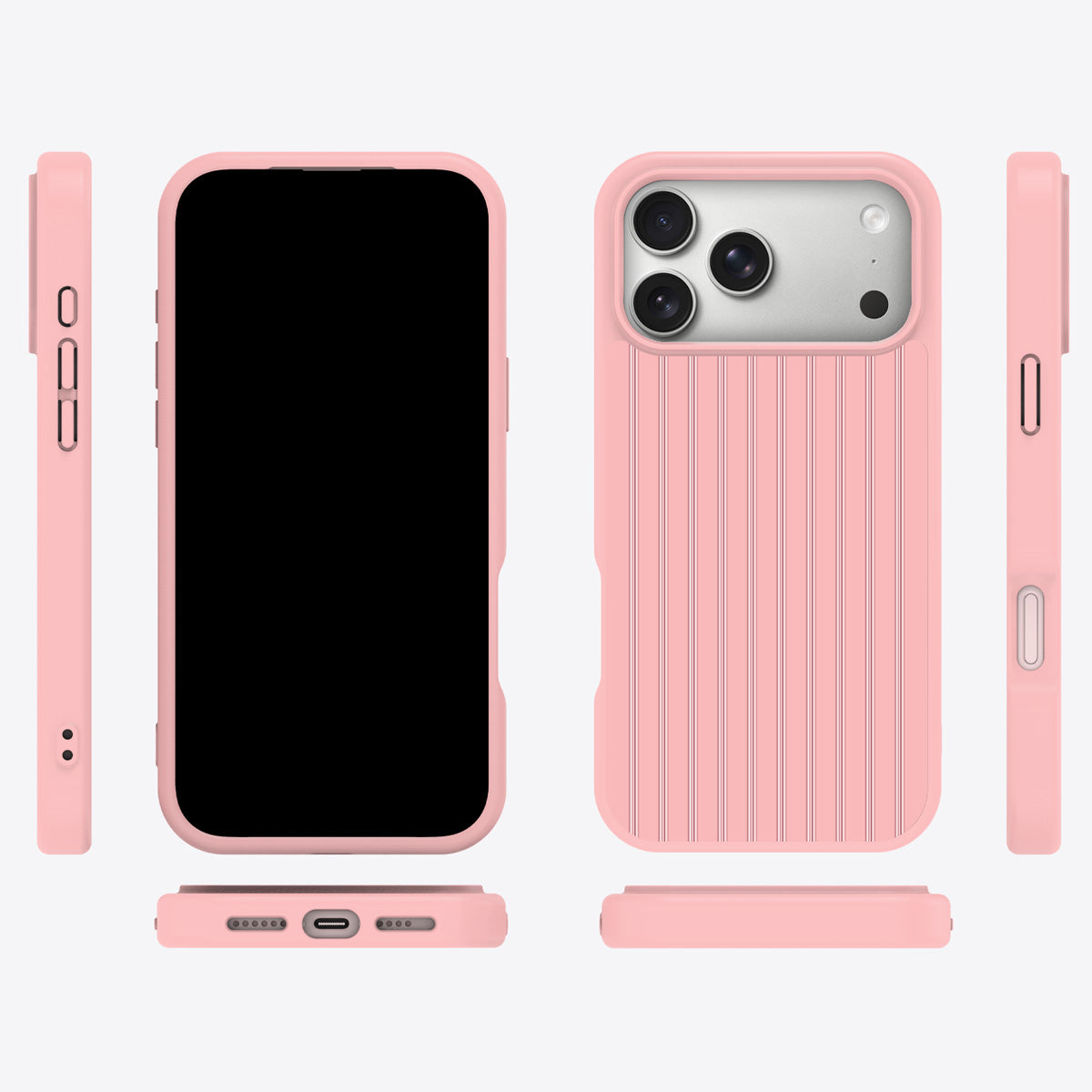 Sorbet Pinstripe iPhone 17 Pro Max case cover – multi-angle view