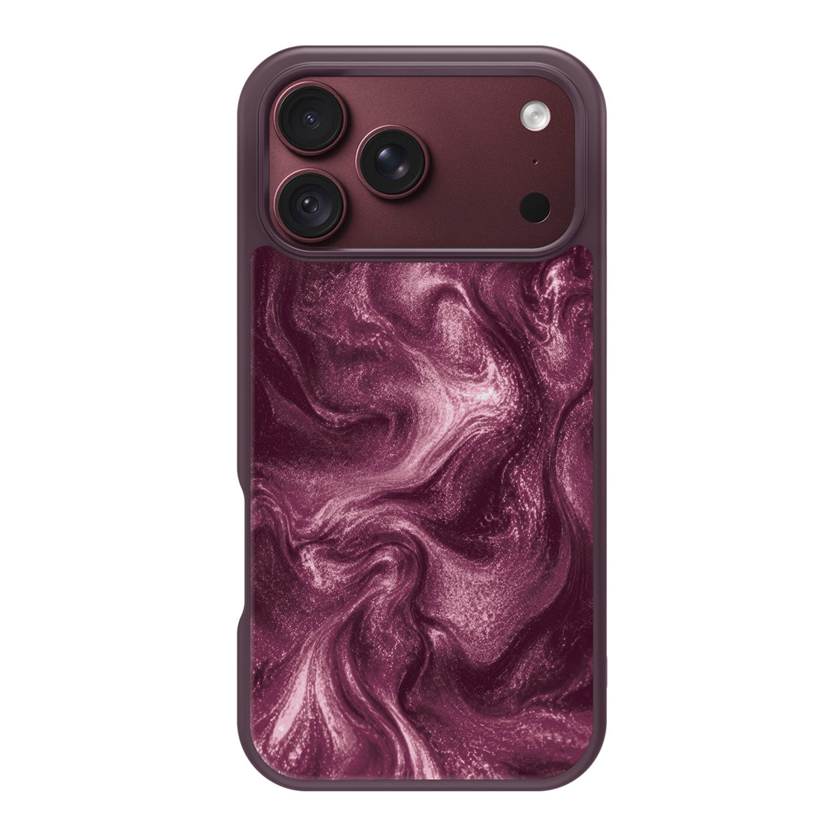 Wine Shimmer design back view – iPhone 17 Pro Max case