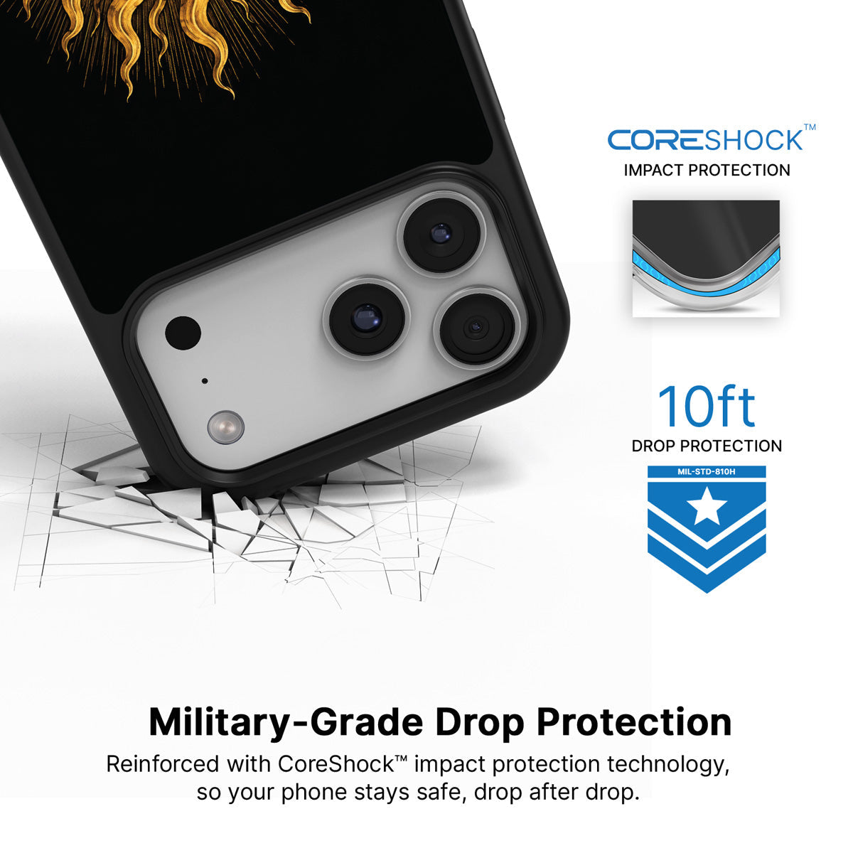 Celestial Sun iPhone 18 Pro case with drop protection