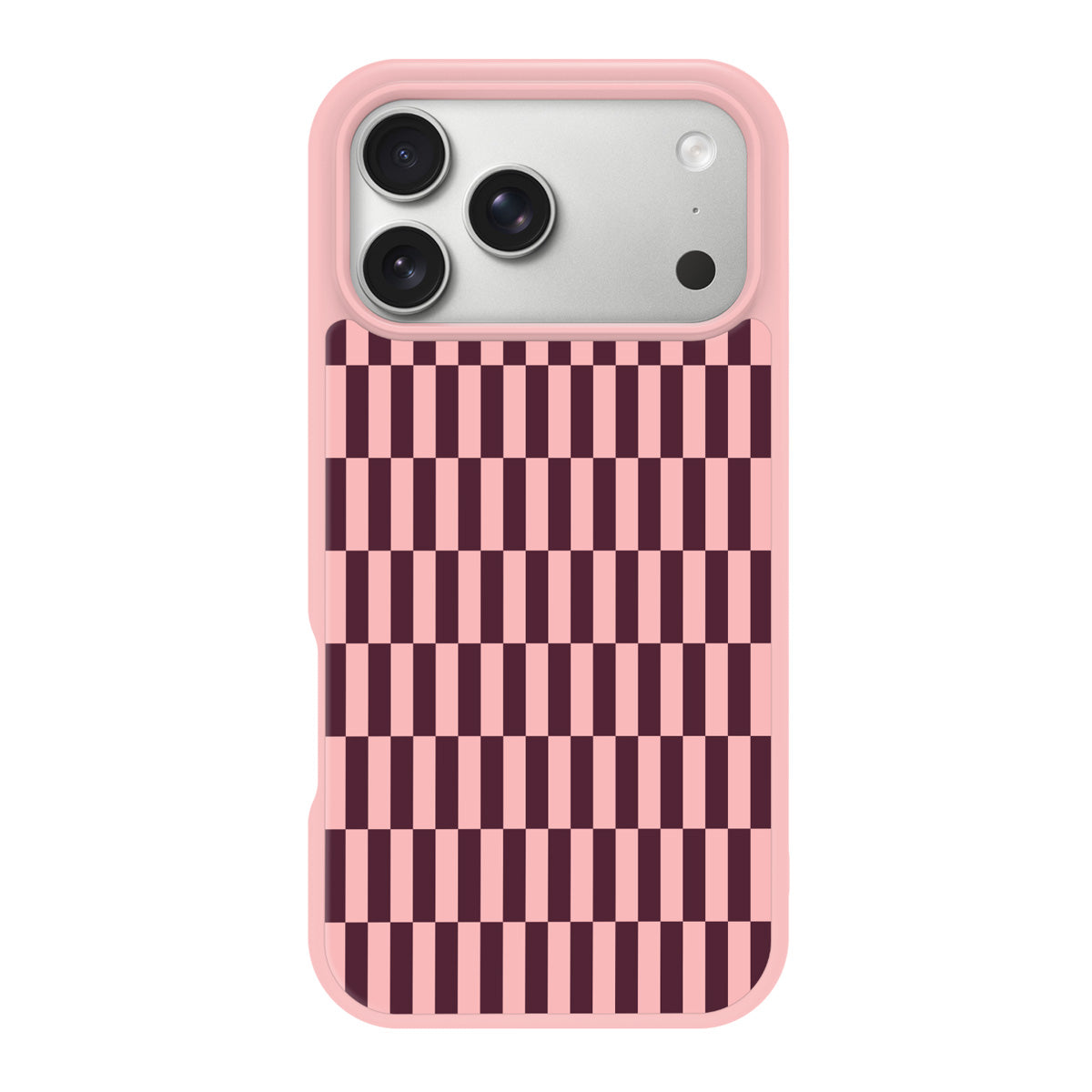 Claret Stack design back view – iPhone 18 Pro case