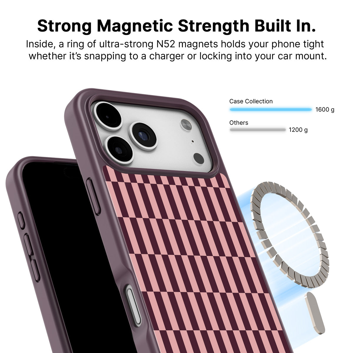 iPhone 18 Pro MagSafe case – Garnet Stack design