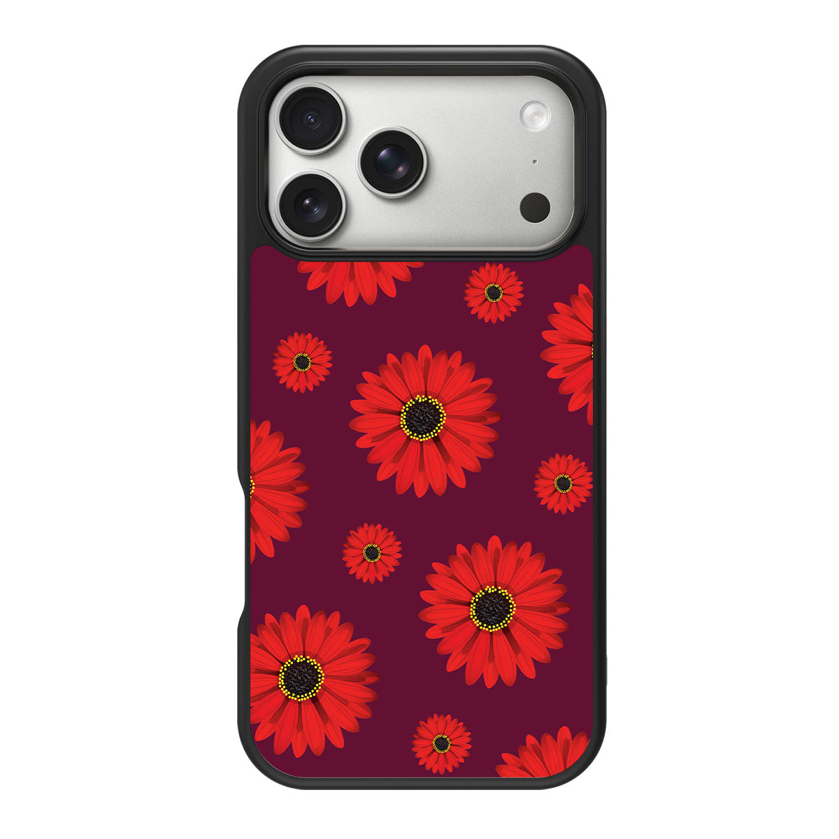 Gerbera Daisy design back view – iPhone 18 Pro case