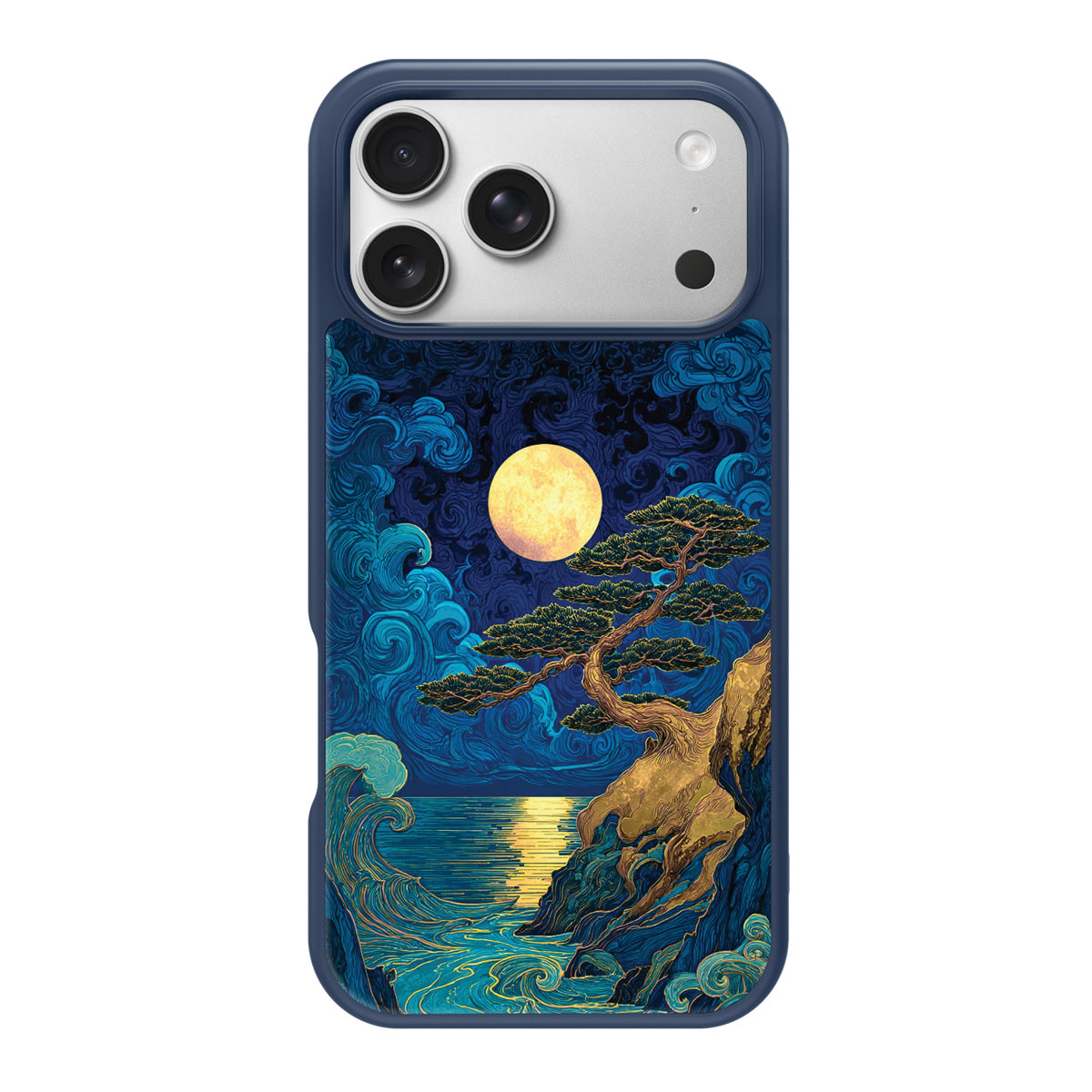 Moonlit Tide design back view – iPhone 18 Pro case