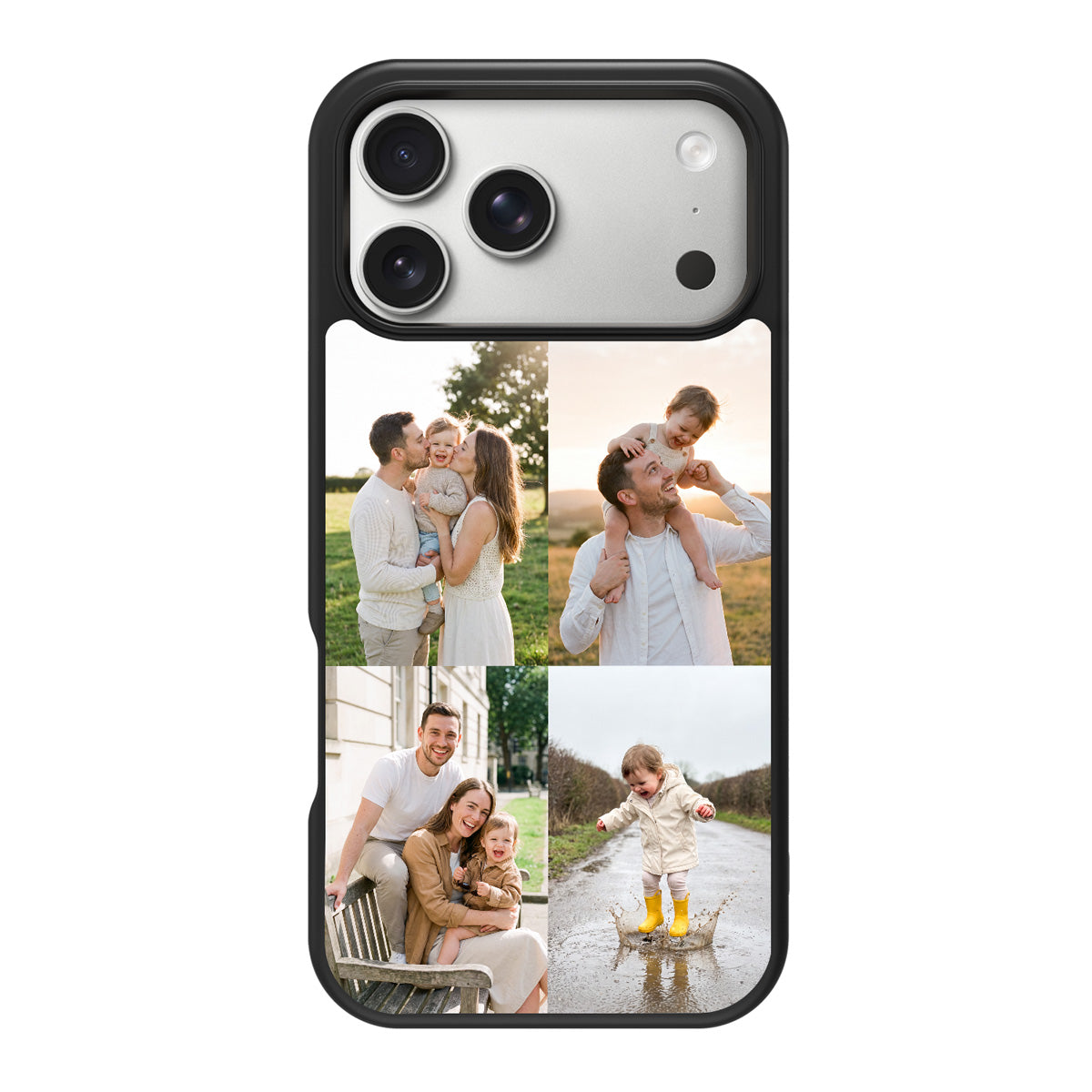 Personalised iPhone 18 Pro case – family 4-photo collage design