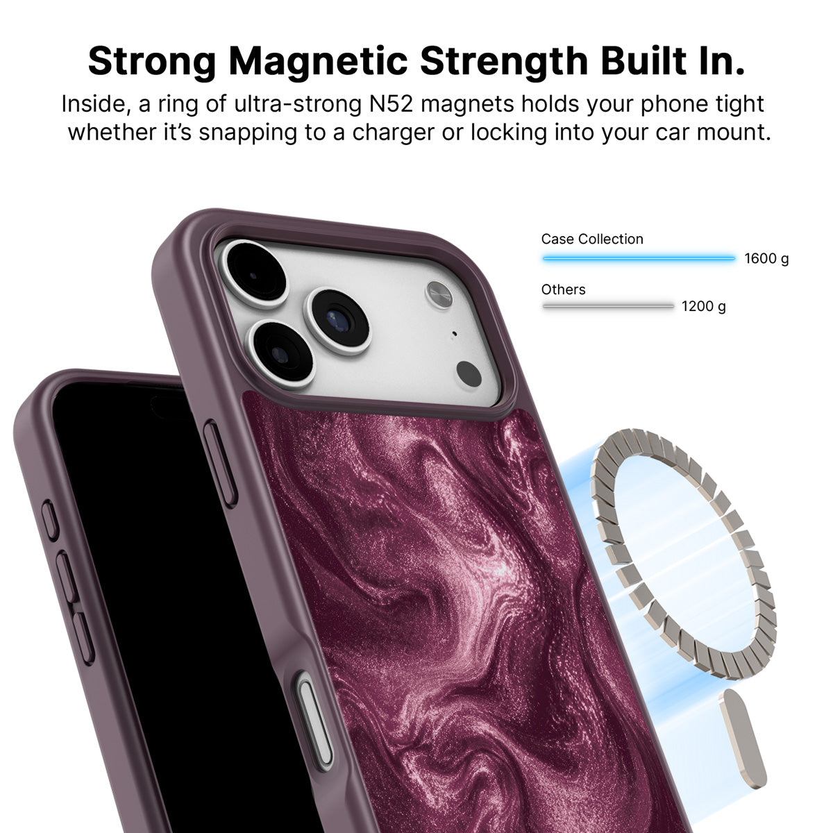 iPhone 18 Pro MagSafe case – Wine Shimmer design