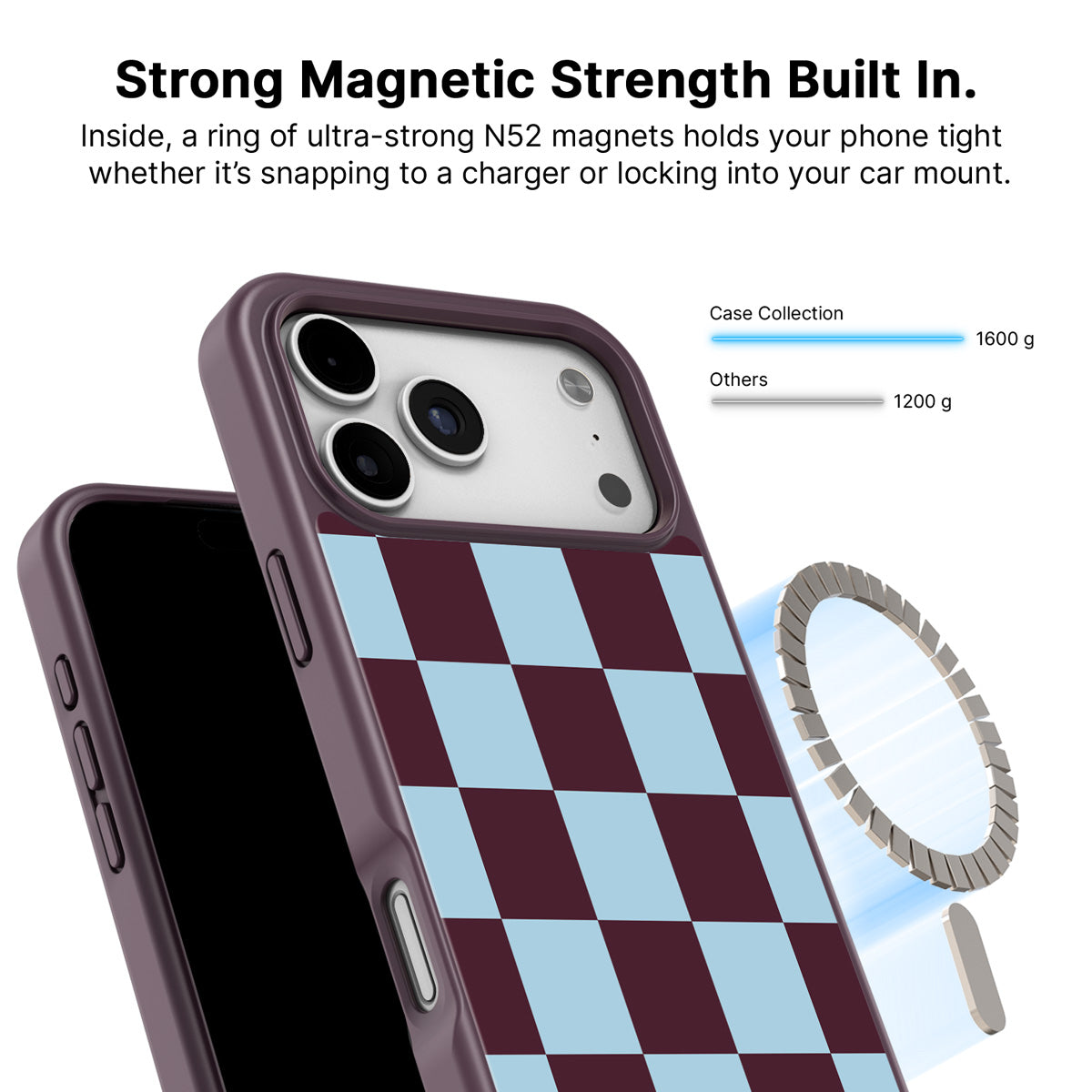 iPhone 18 Pro Max MagSafe case – Cabernet Tile design