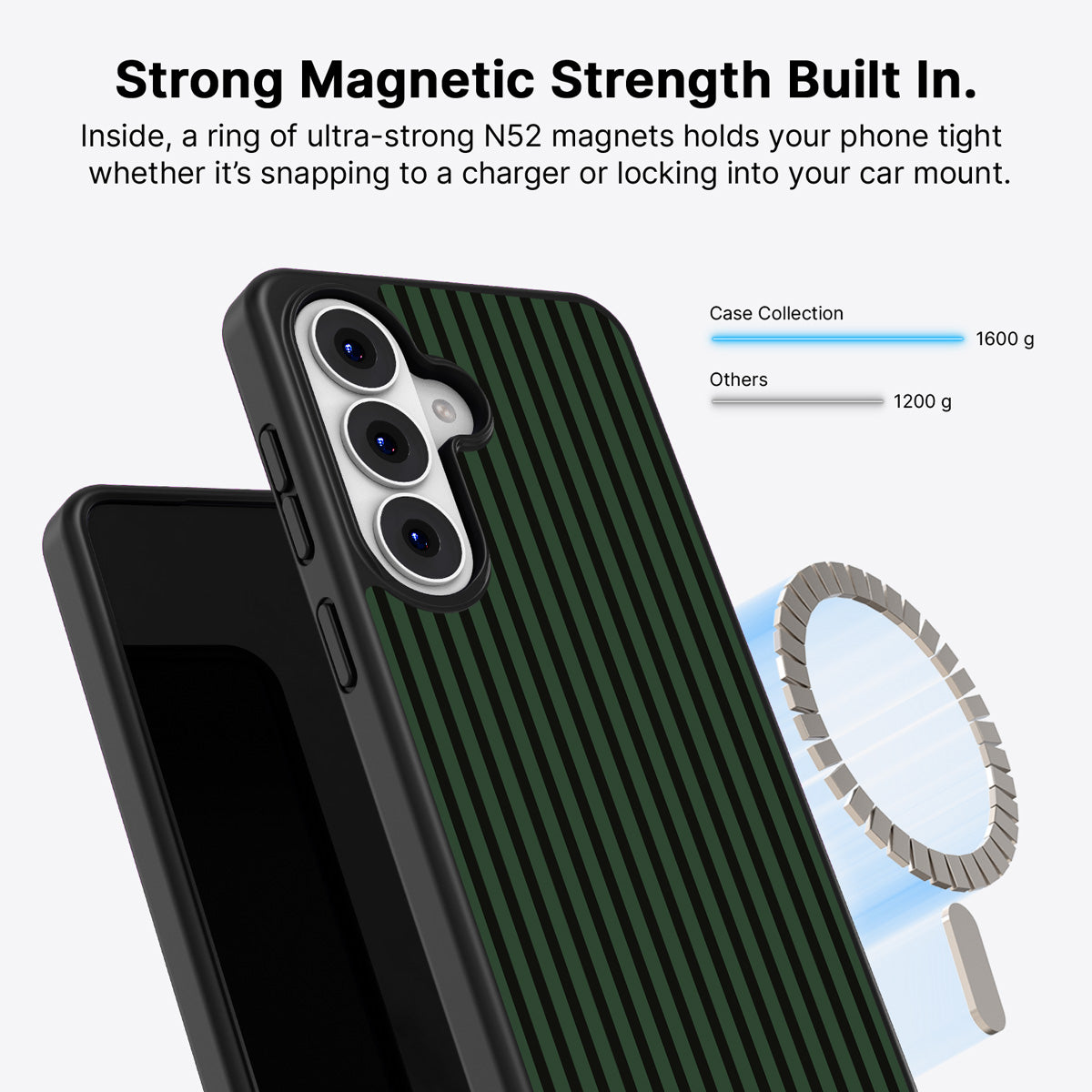 Samsung Galaxy S26 Qi2 magnetic case with N52 magnets – Jungle Rule design