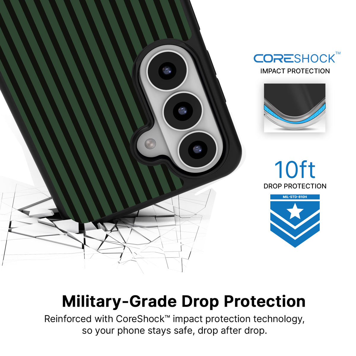 Jungle Rule Samsung Galaxy S26 case with 10ft military-grade drop protection